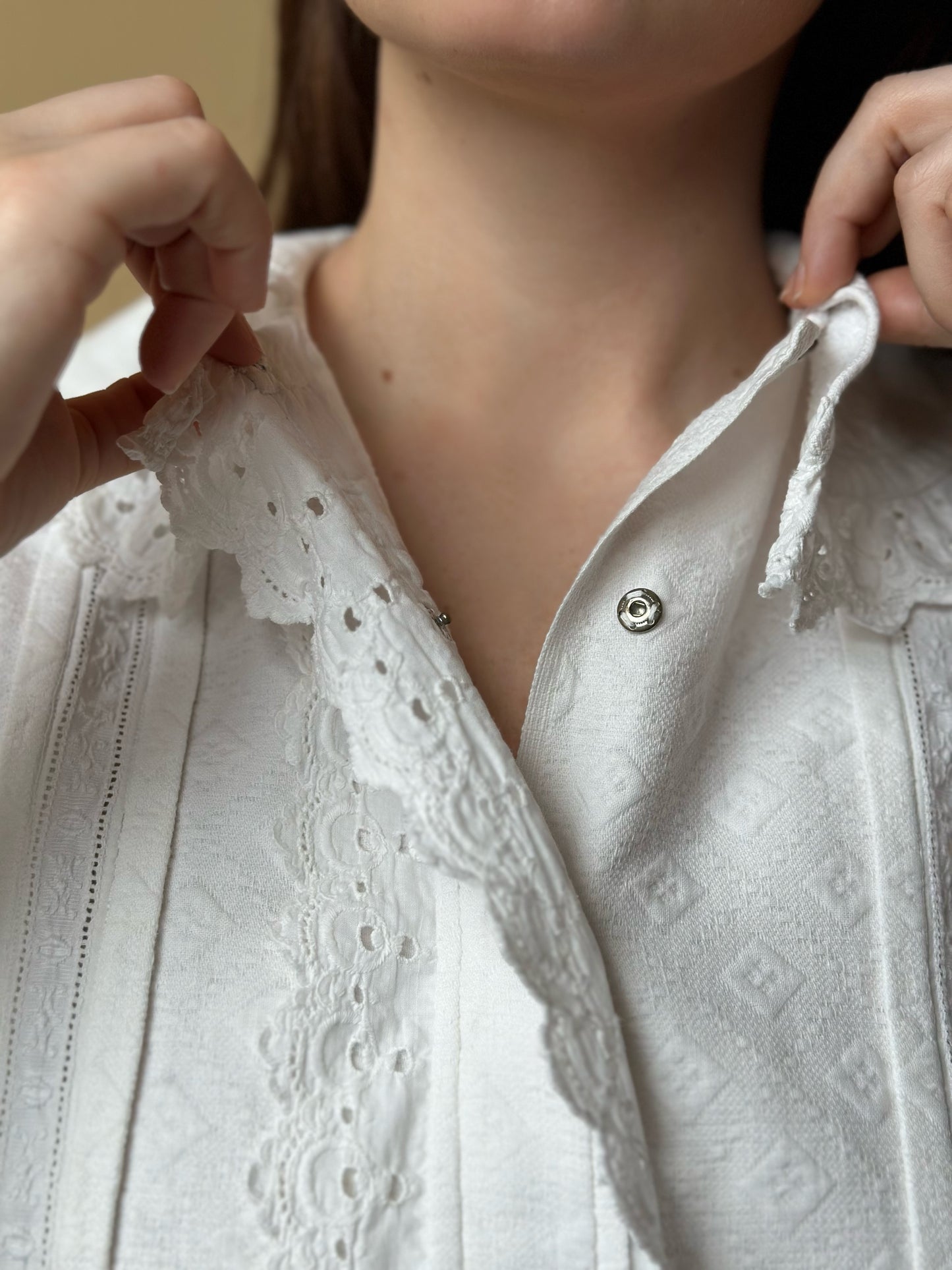 Vintage Romantic Antique White Shirt