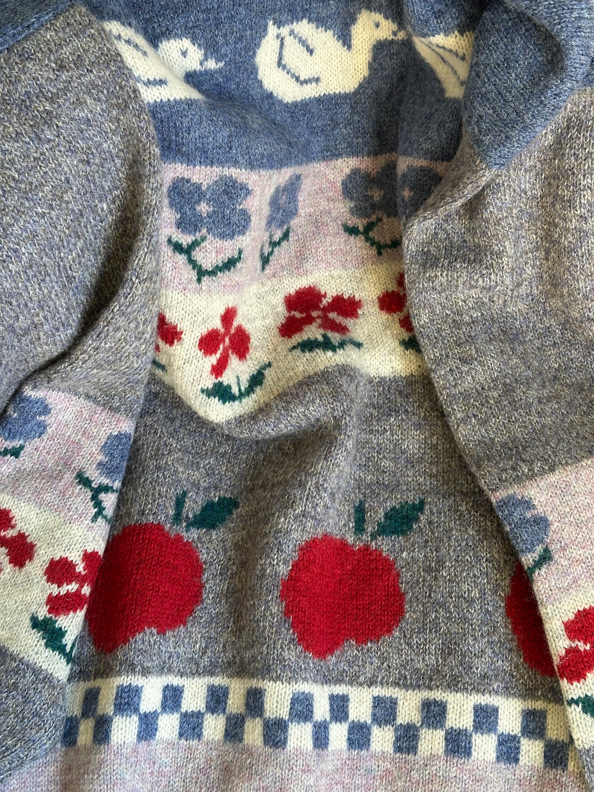 Pure Wool Apples & Ducks Irish Sweater
