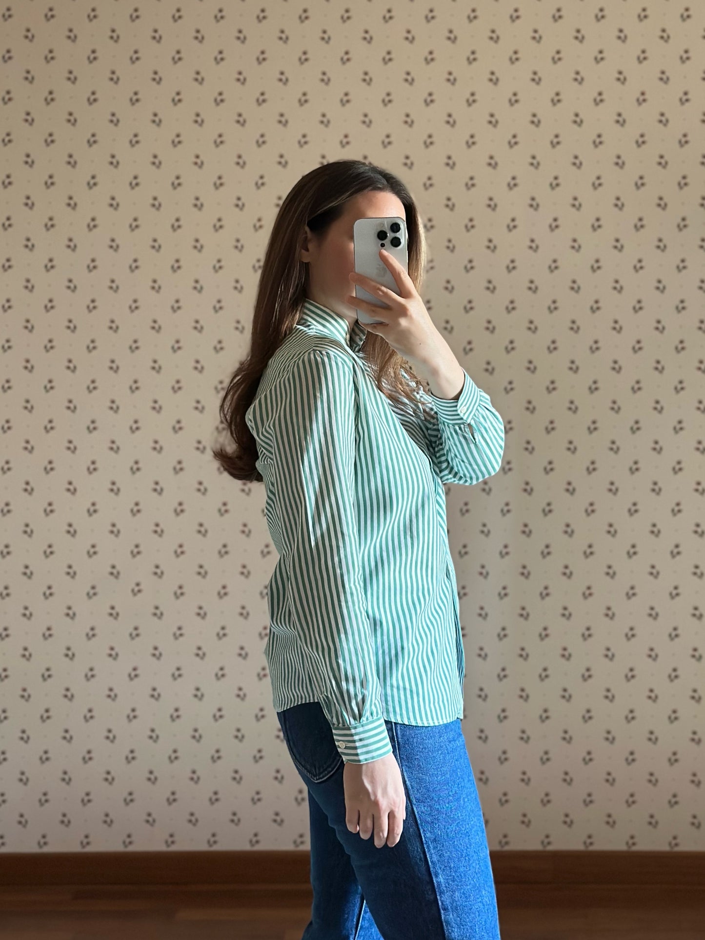 Green Striped Cotton Shirt