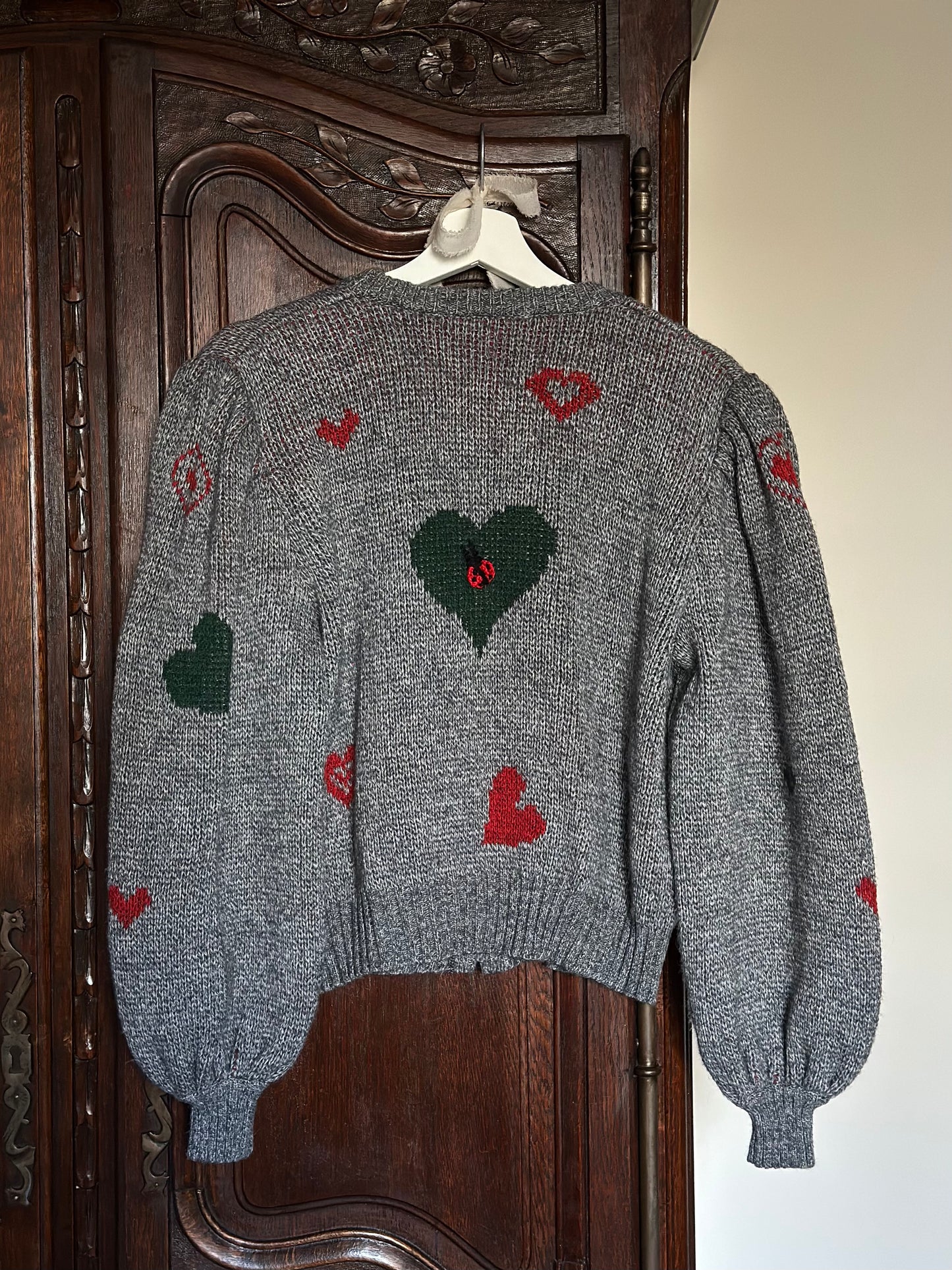 Vintage Austrian Hearts & Ladybirds Cardigan