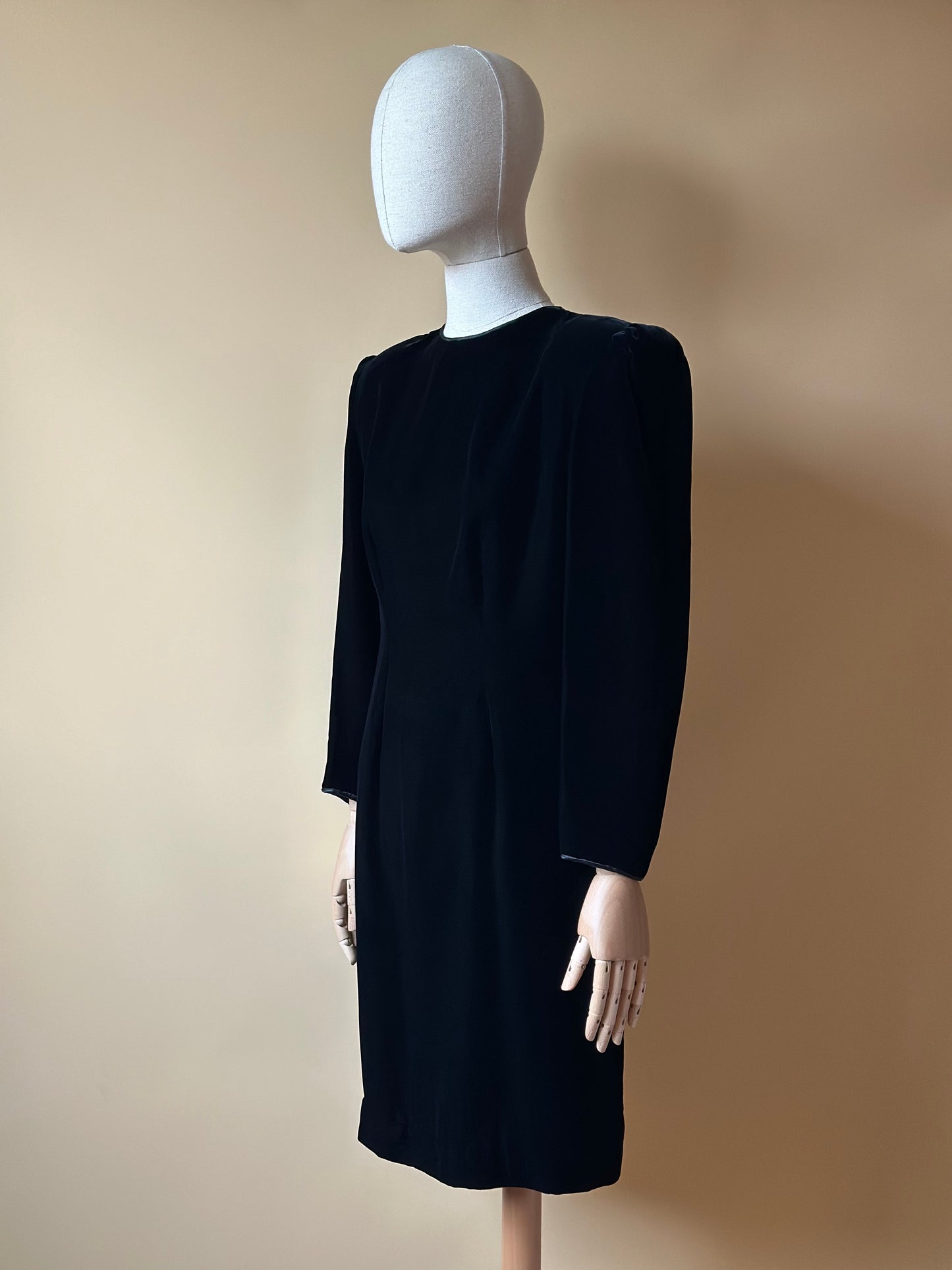 Vintage Black Velvet Dress