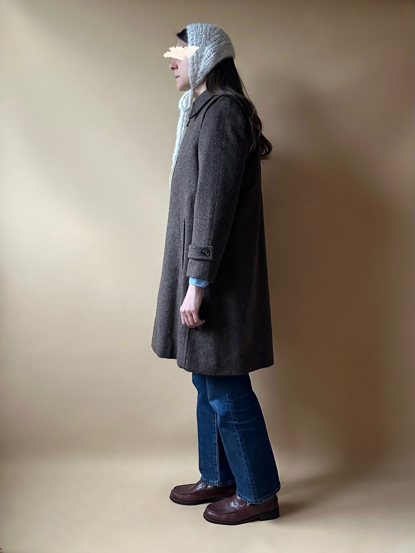 Vintage Brown Short Loden Coat