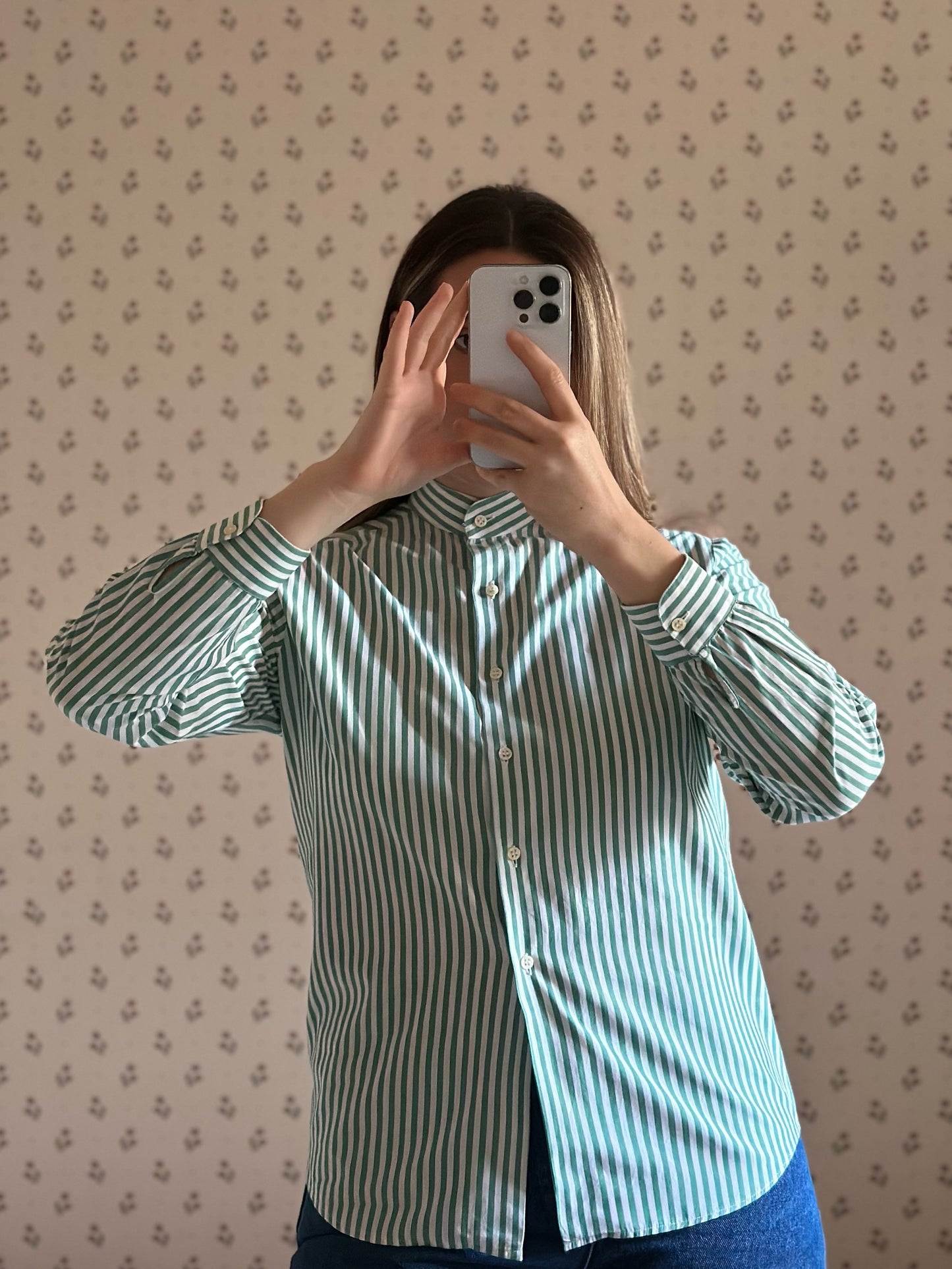 Green Striped Cotton Shirt
