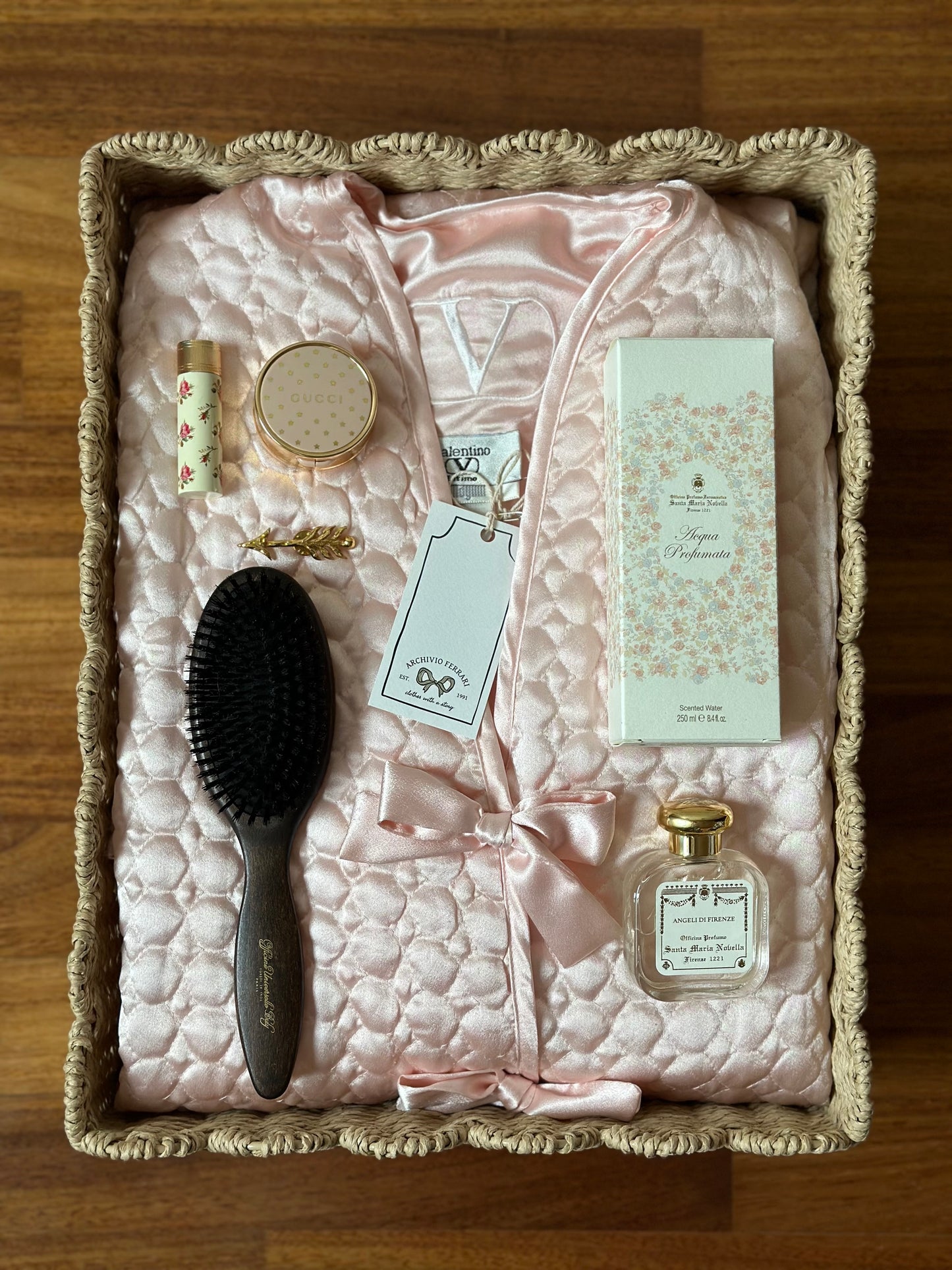 Vintage Valentino Quilted Pink Dressing Gown