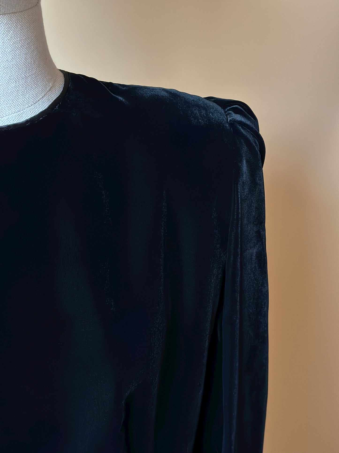Vintage Black Velvet Dress