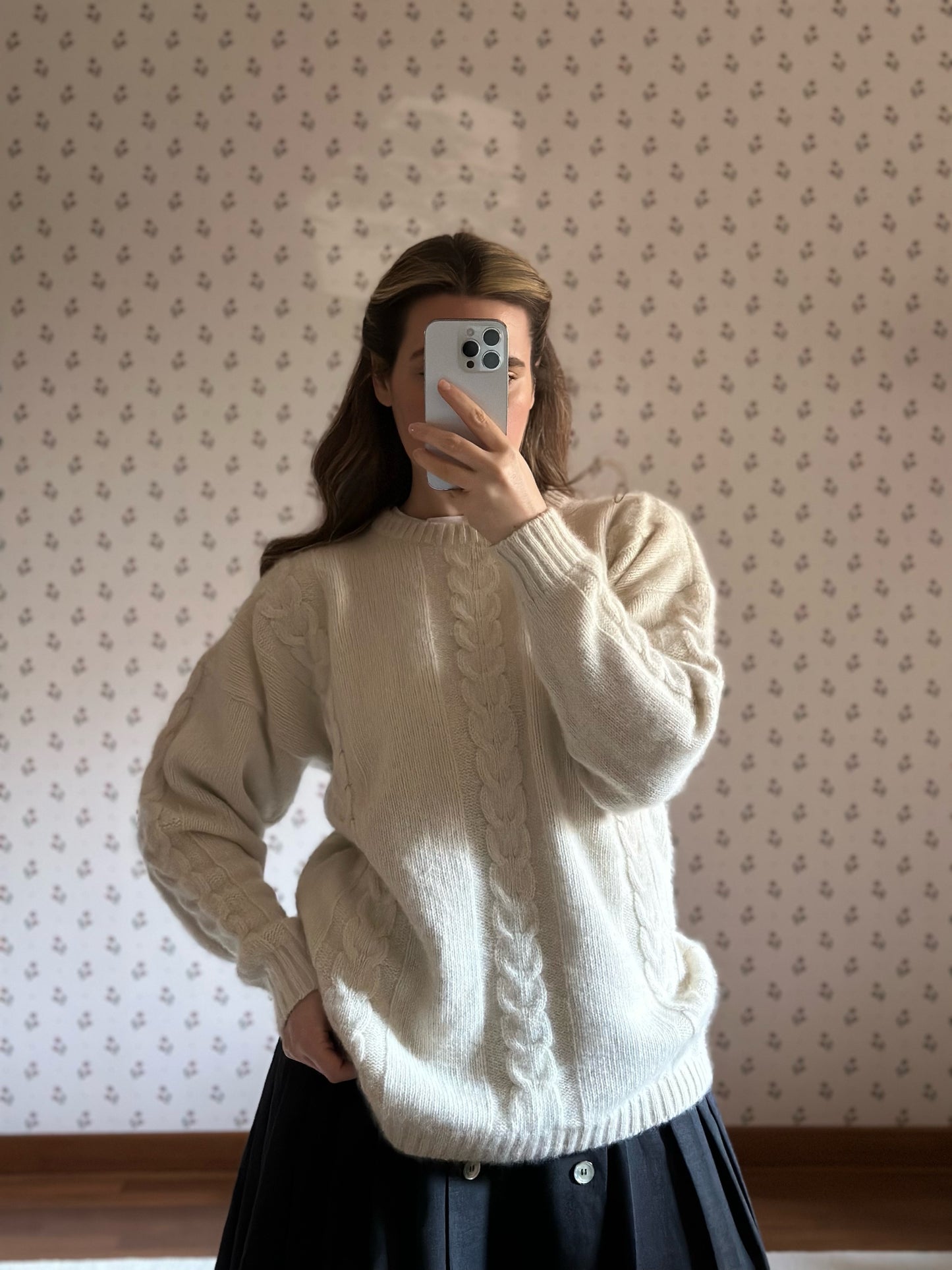 Lambswool & Angora Milk White Sweater