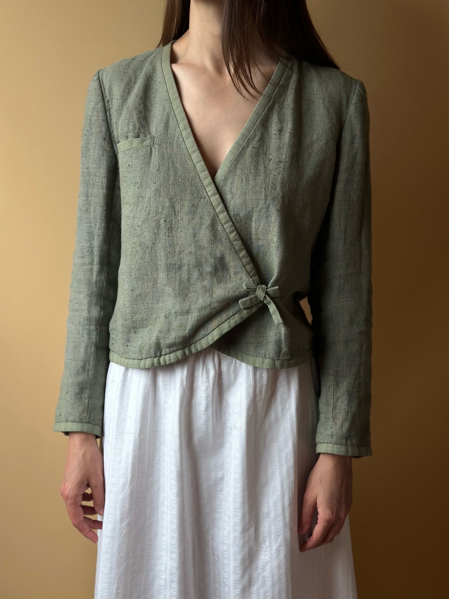 Vintage Valentino Wrap-Up Linen Jacket