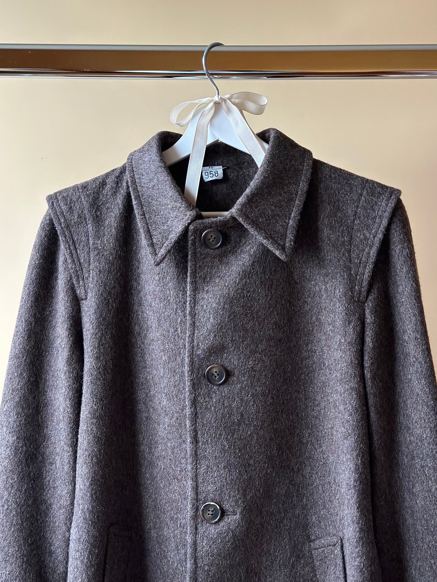 Vintage Brown Short Loden Coat