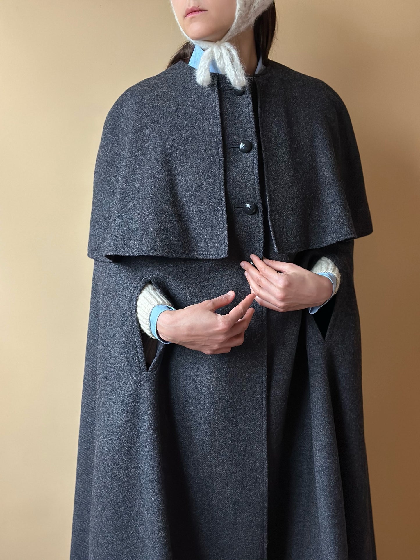 Vintage Gray Cape Loden Coat