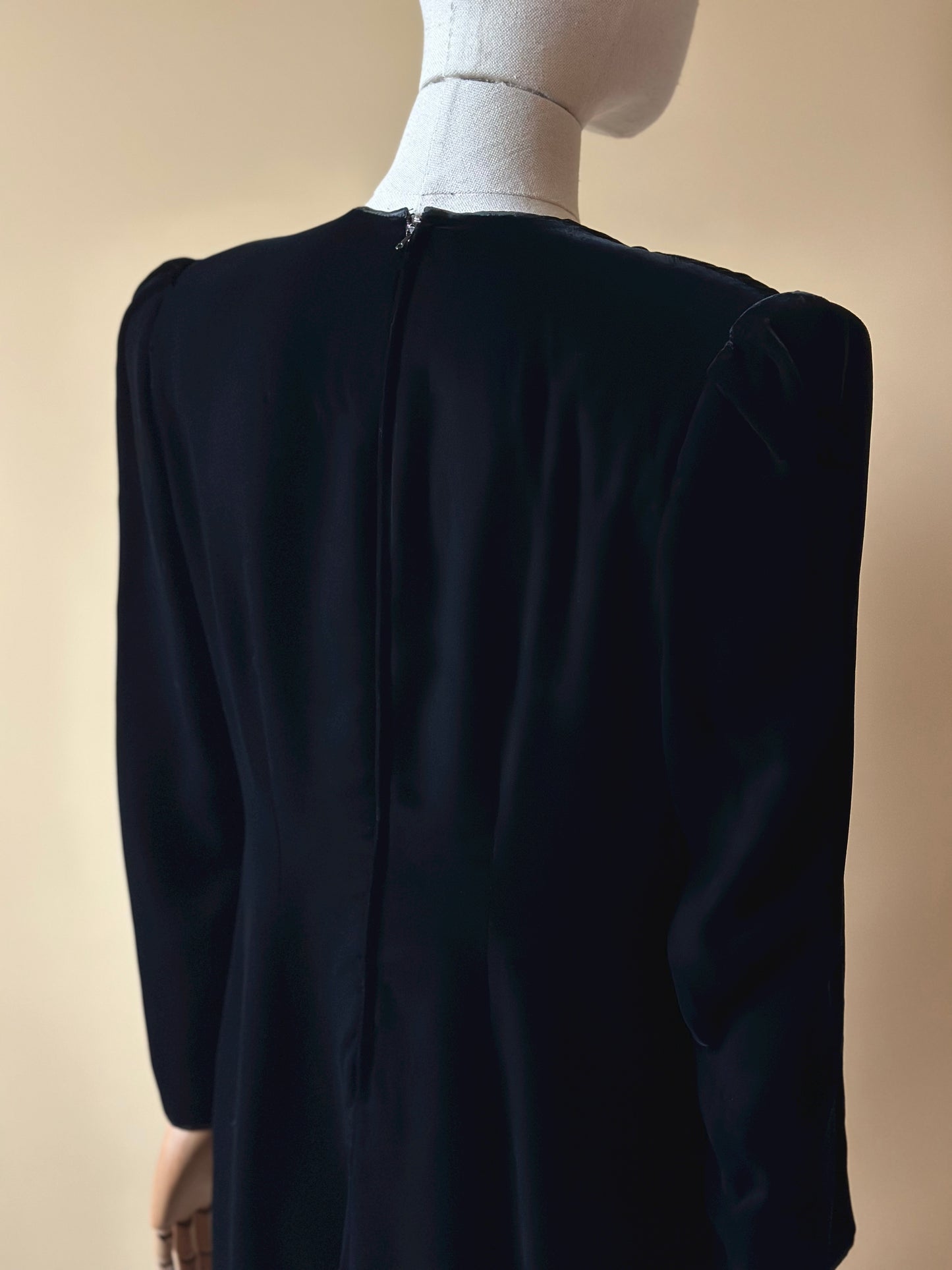 Vintage Black Velvet Dress