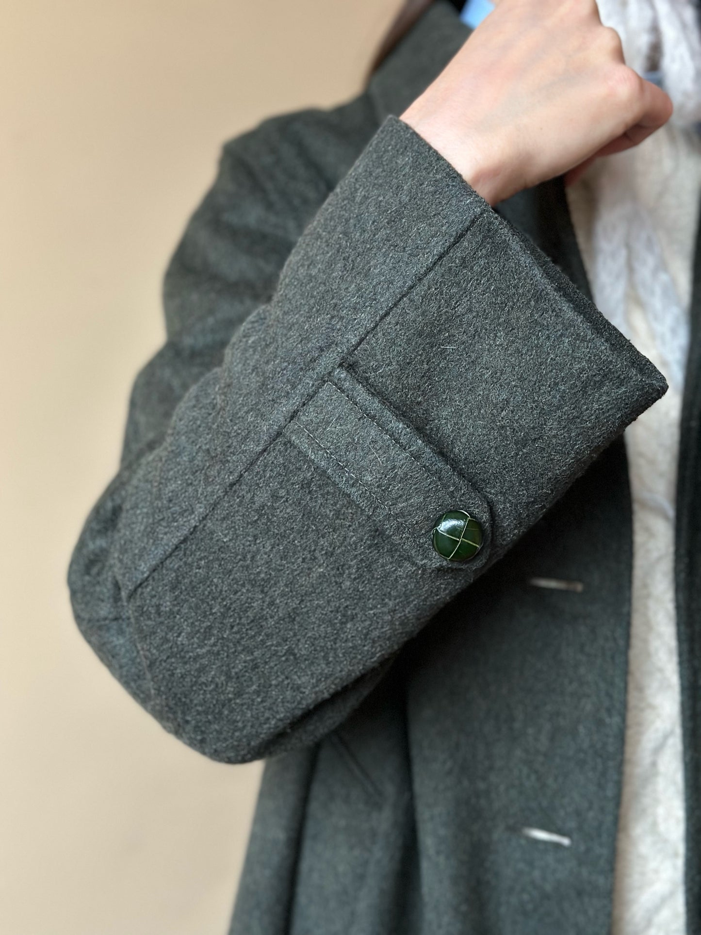 Vintage Green Loden Coat by Marella