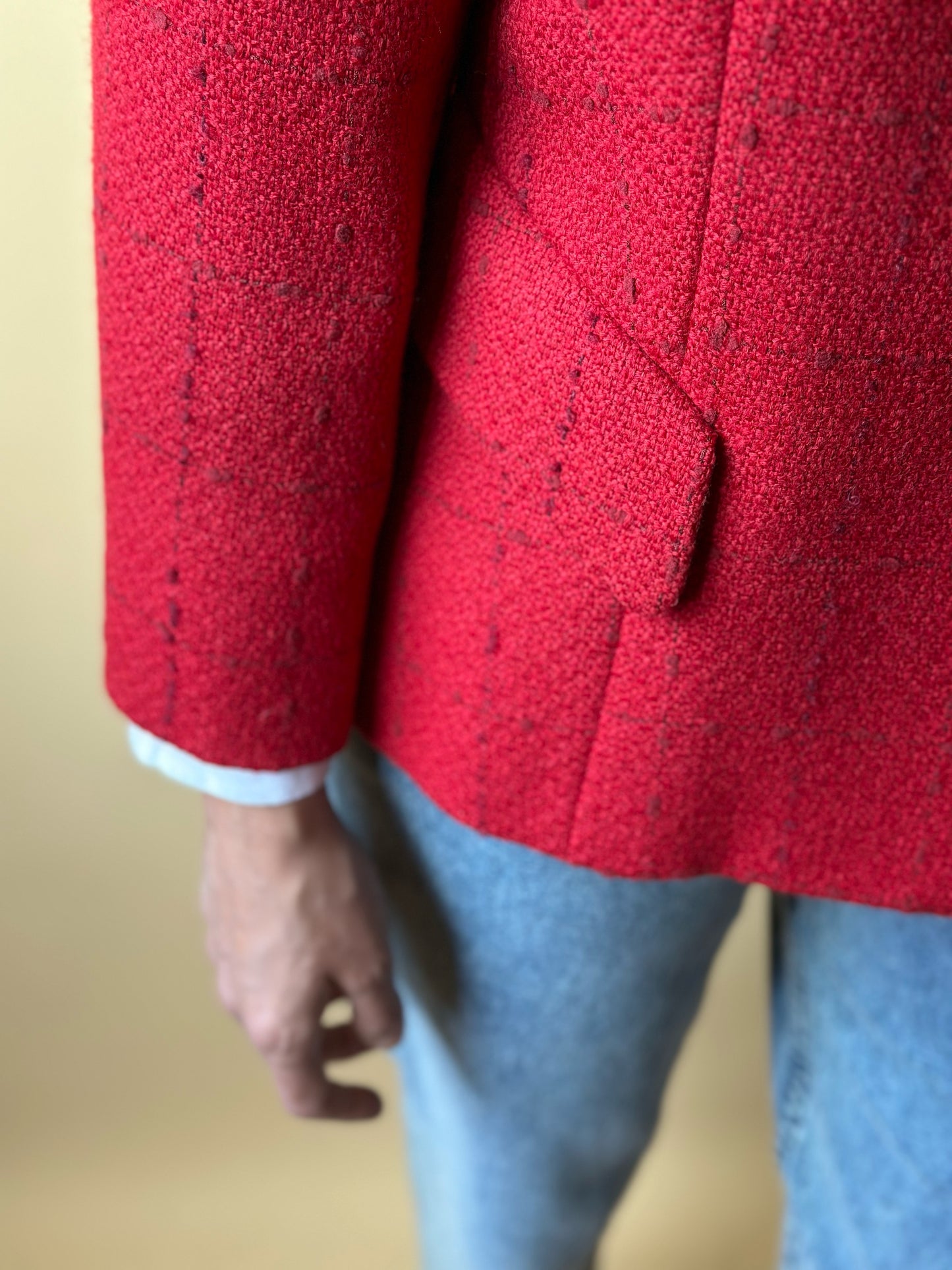 Vintage Mimmina Bouclé Wool Red Blazer