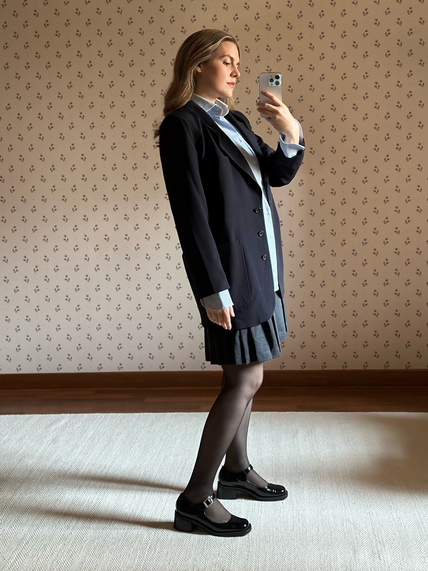 Vintage Blue Wool Blazer
