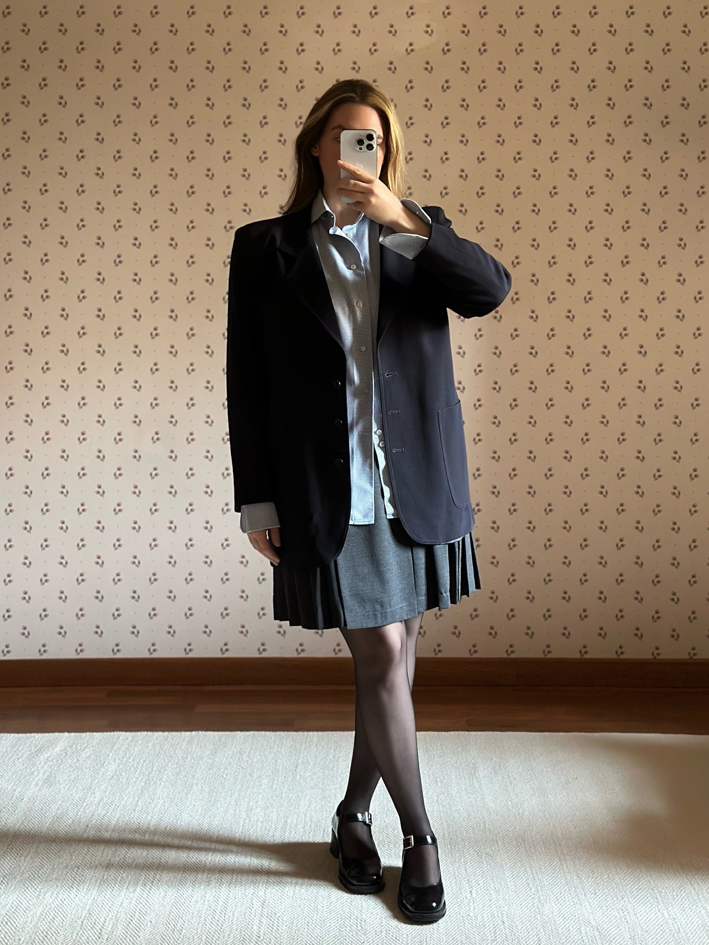 Vintage Blue Wool Blazer