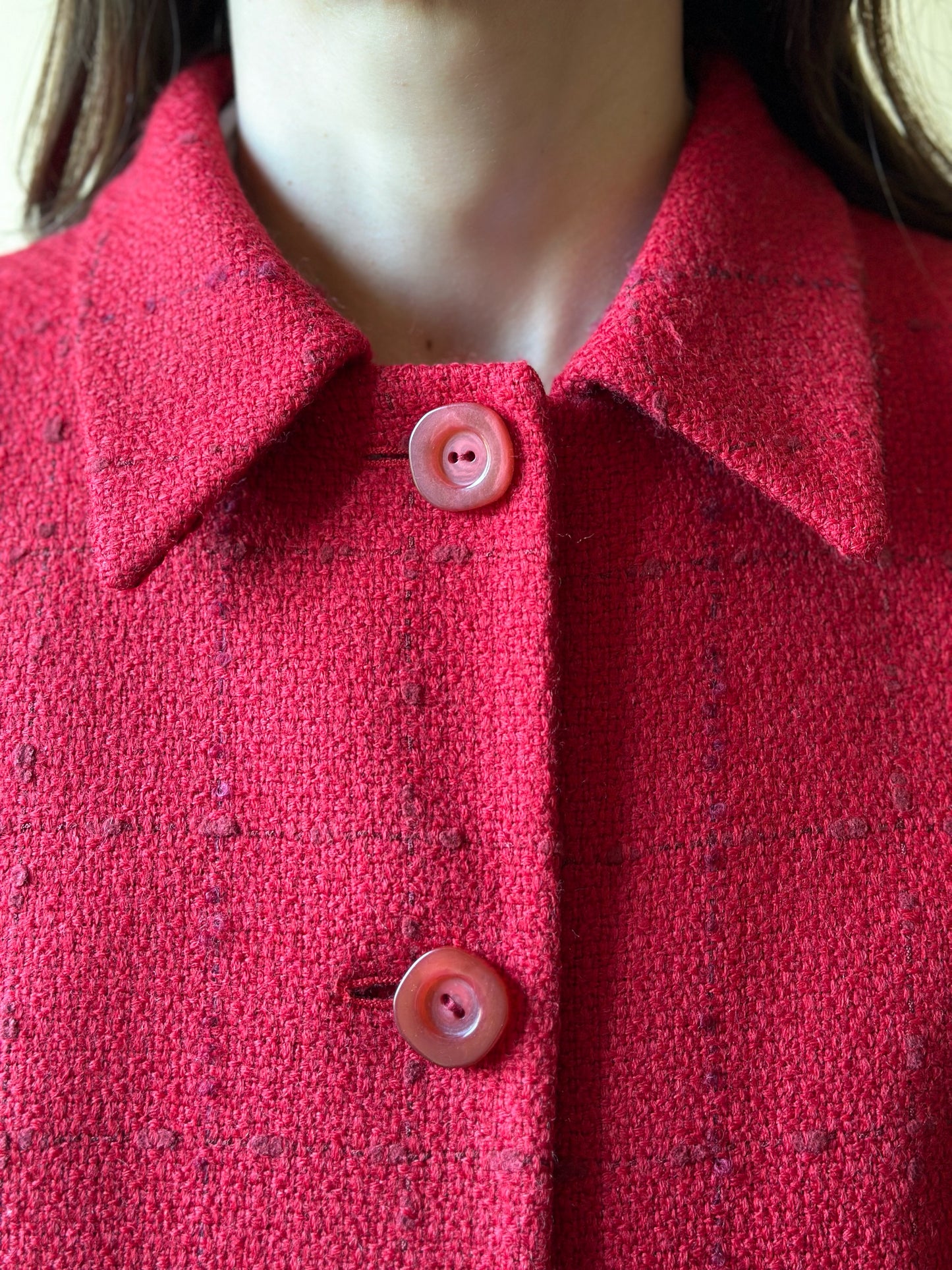 Vintage Mimmina Bouclé Wool Red Blazer
