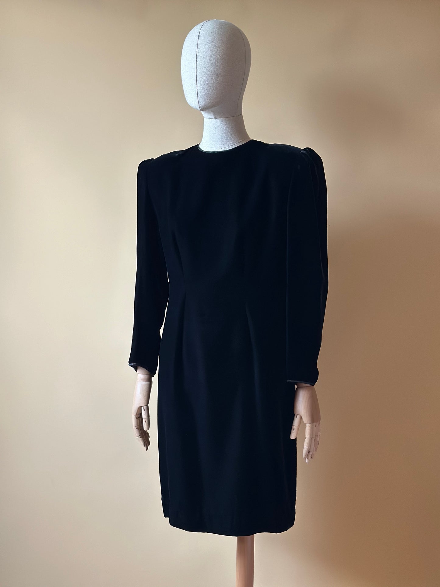 Vintage Black Velvet Dress