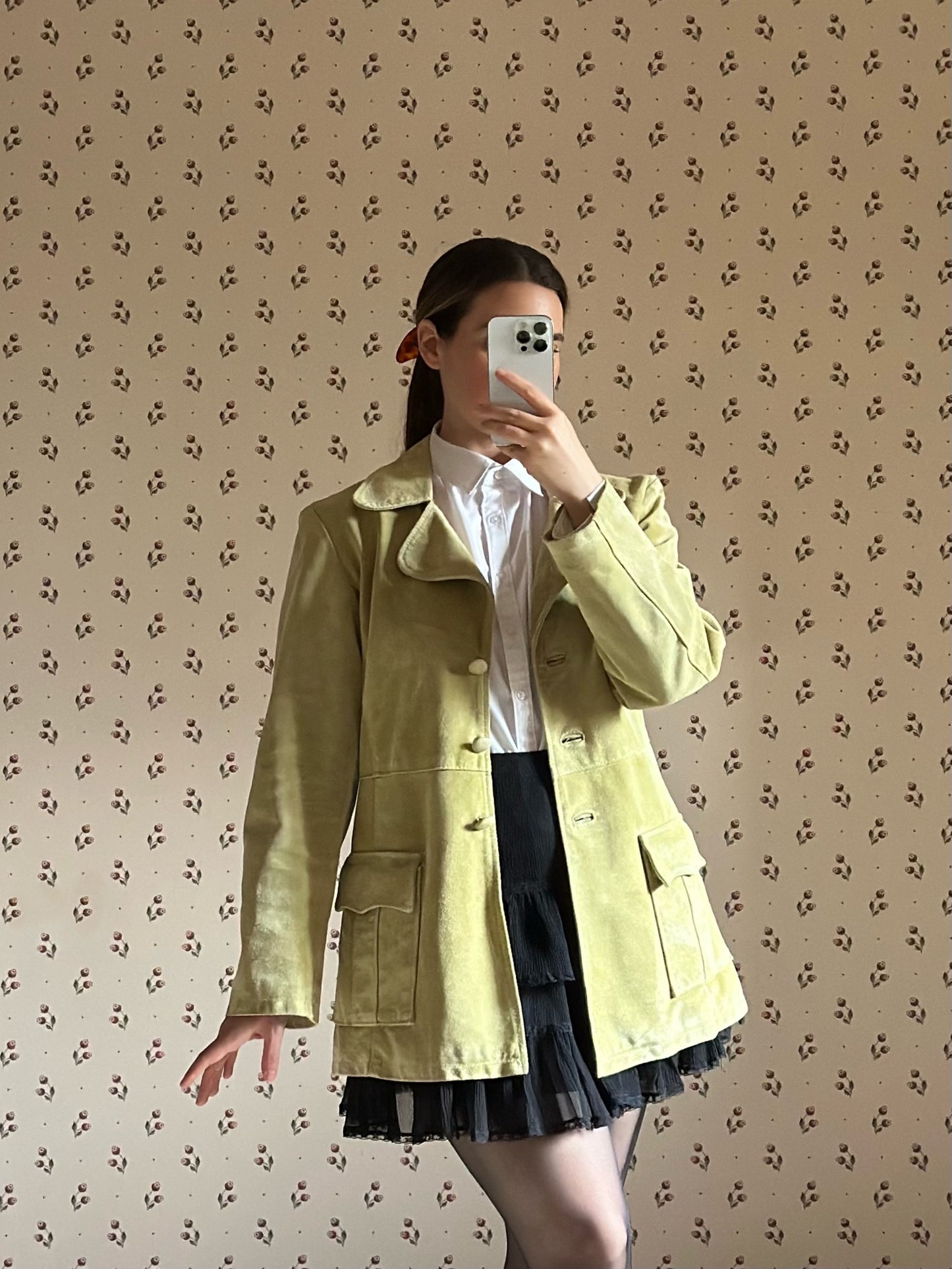 Vintage Pistachio Suede Jacket