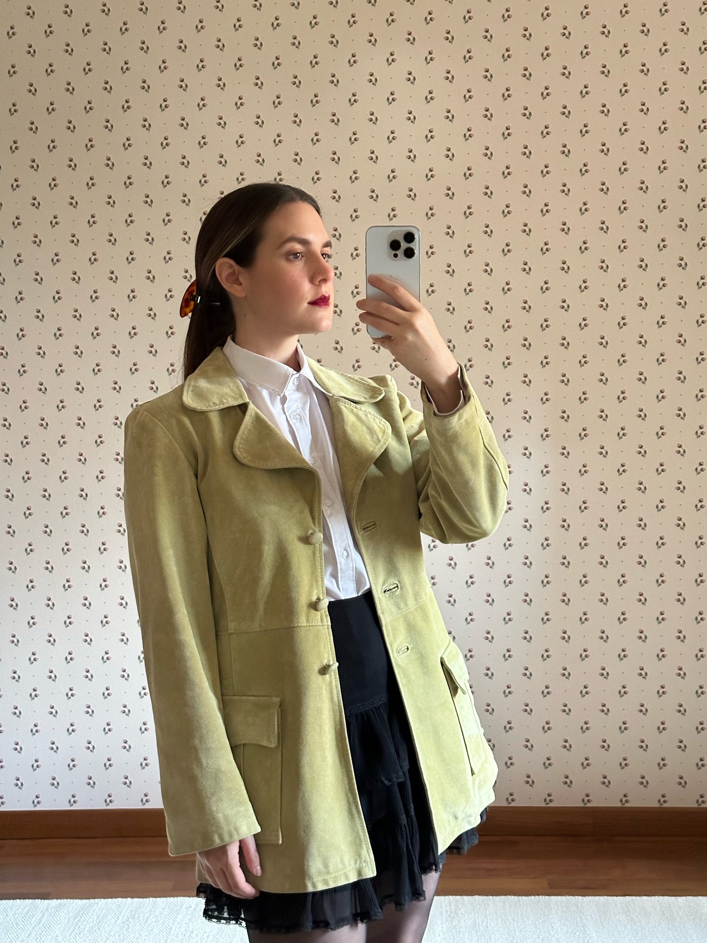 Vintage Pistachio Suede Jacket