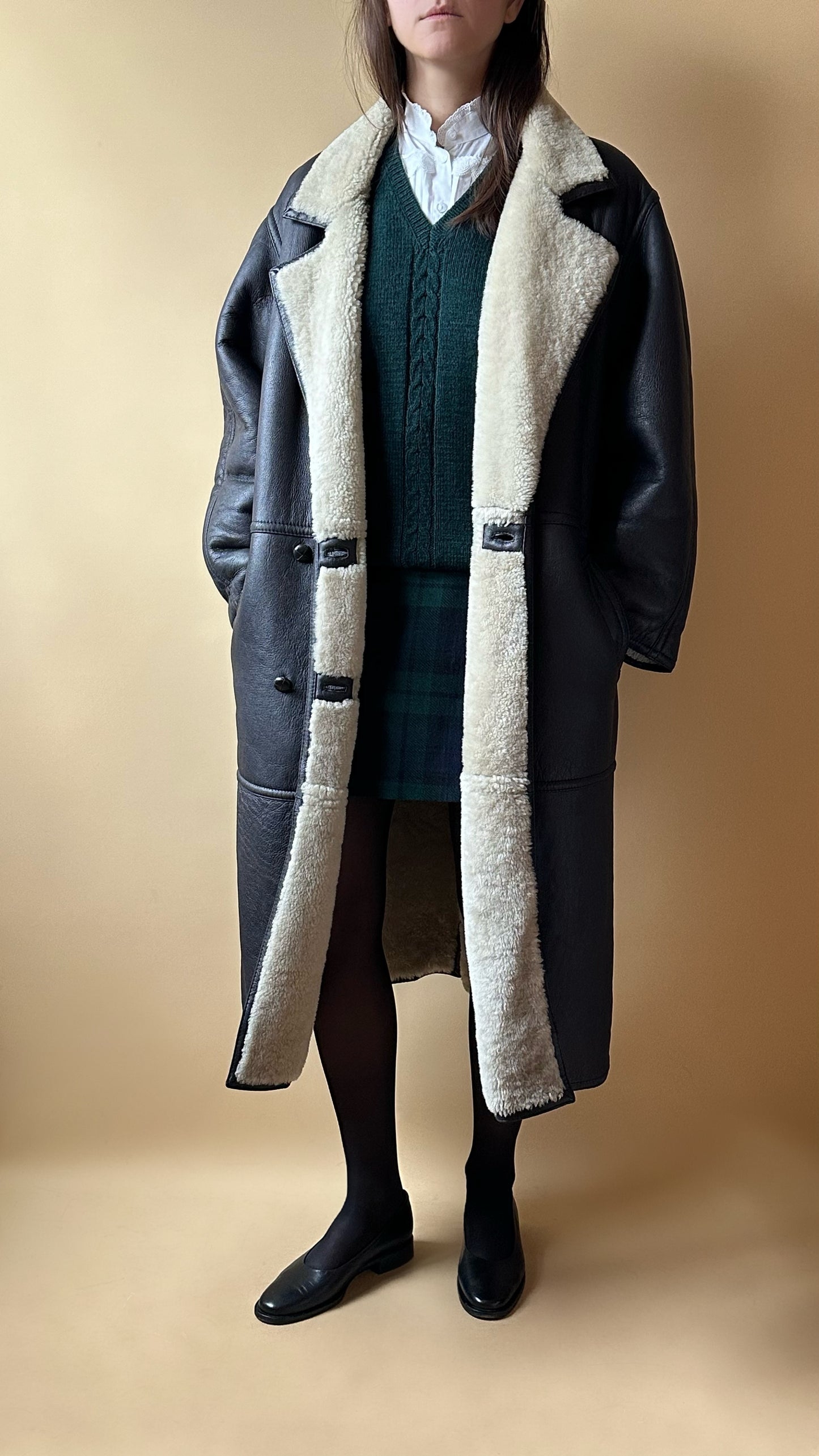 Vintage Max Mara Long Shearling Coat