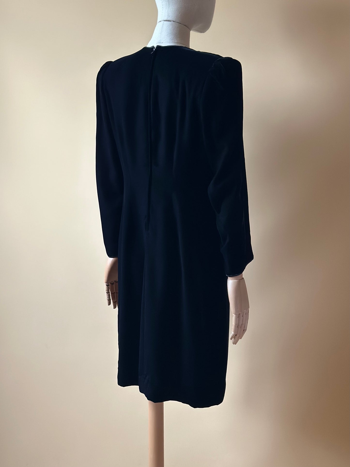 Vintage Black Velvet Dress