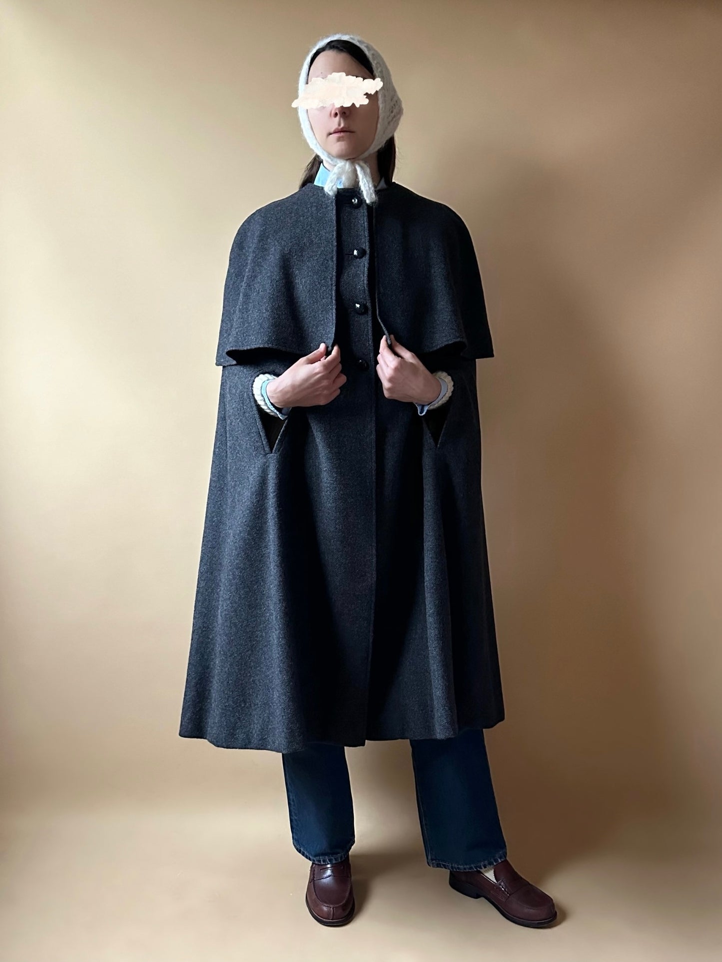 Vintage Gray Cape Loden Coat
