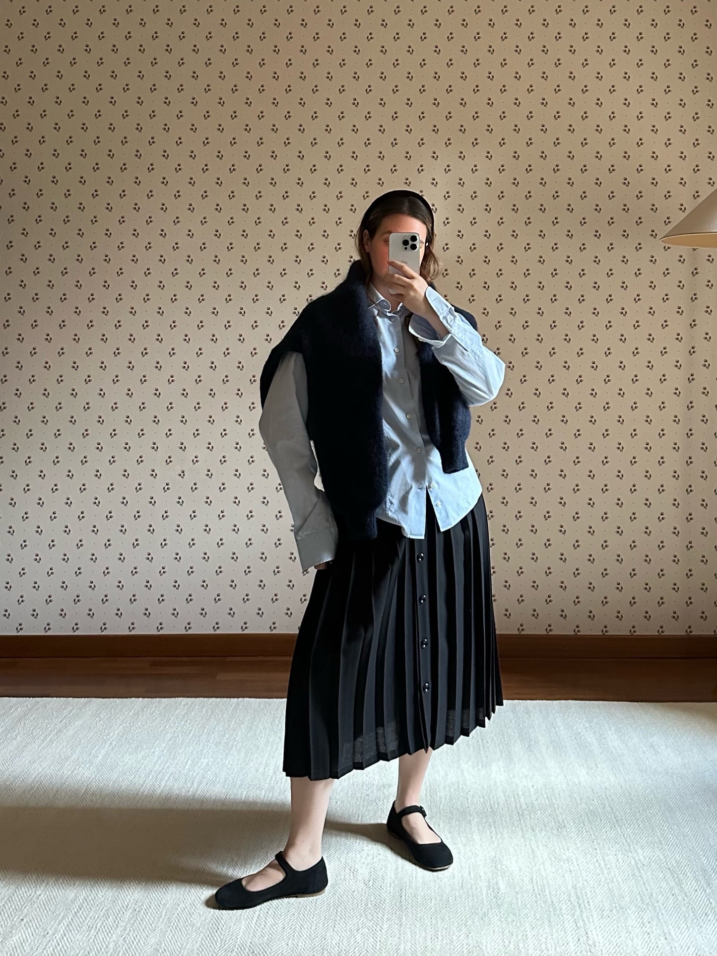Vintage Midi Navy Blue Skirt