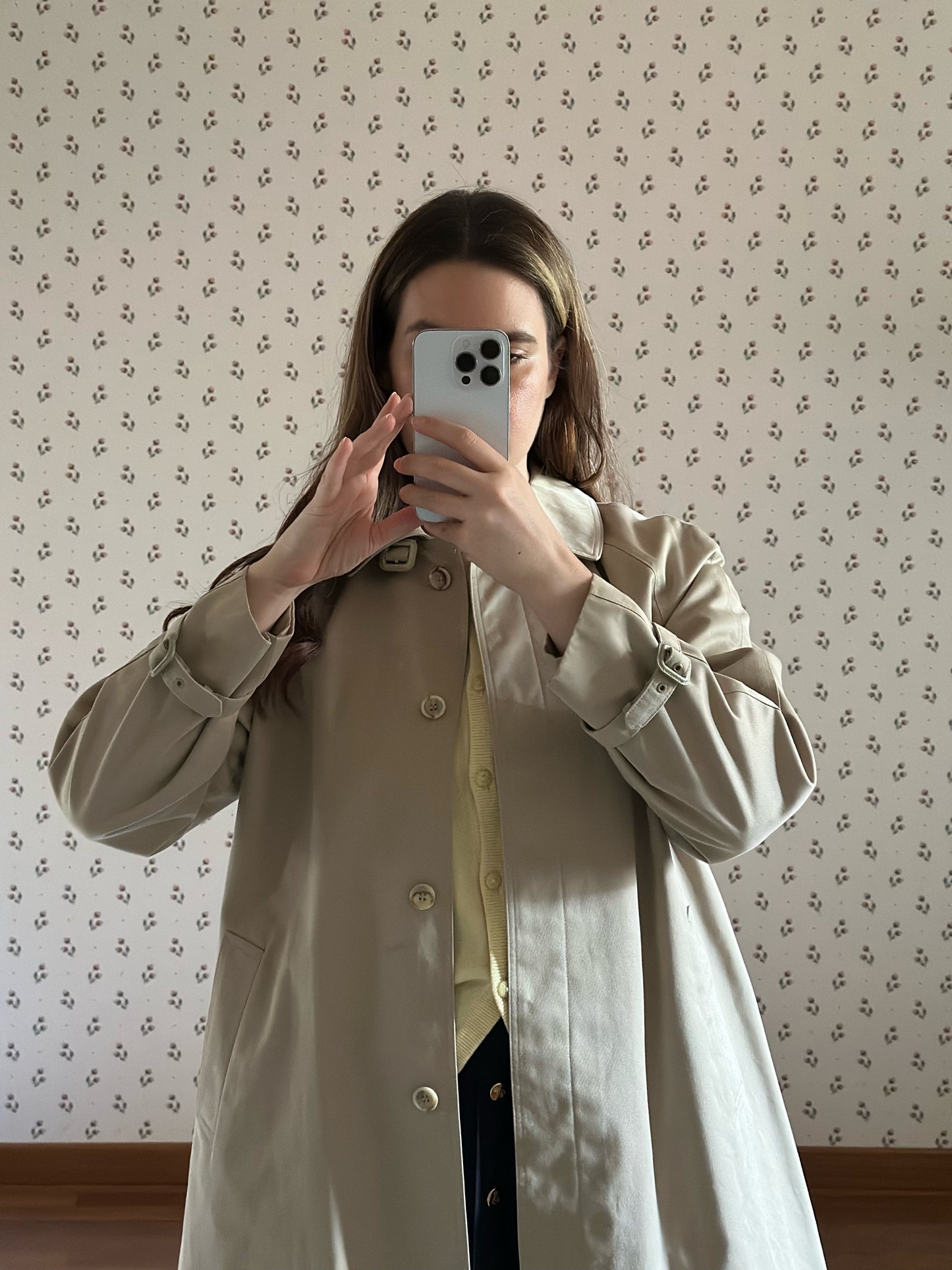 Vintage Korean Beige Trench Coat