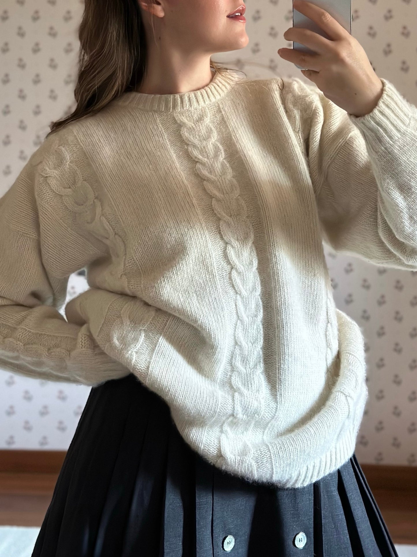 Lambswool & Angora Milk White Sweater