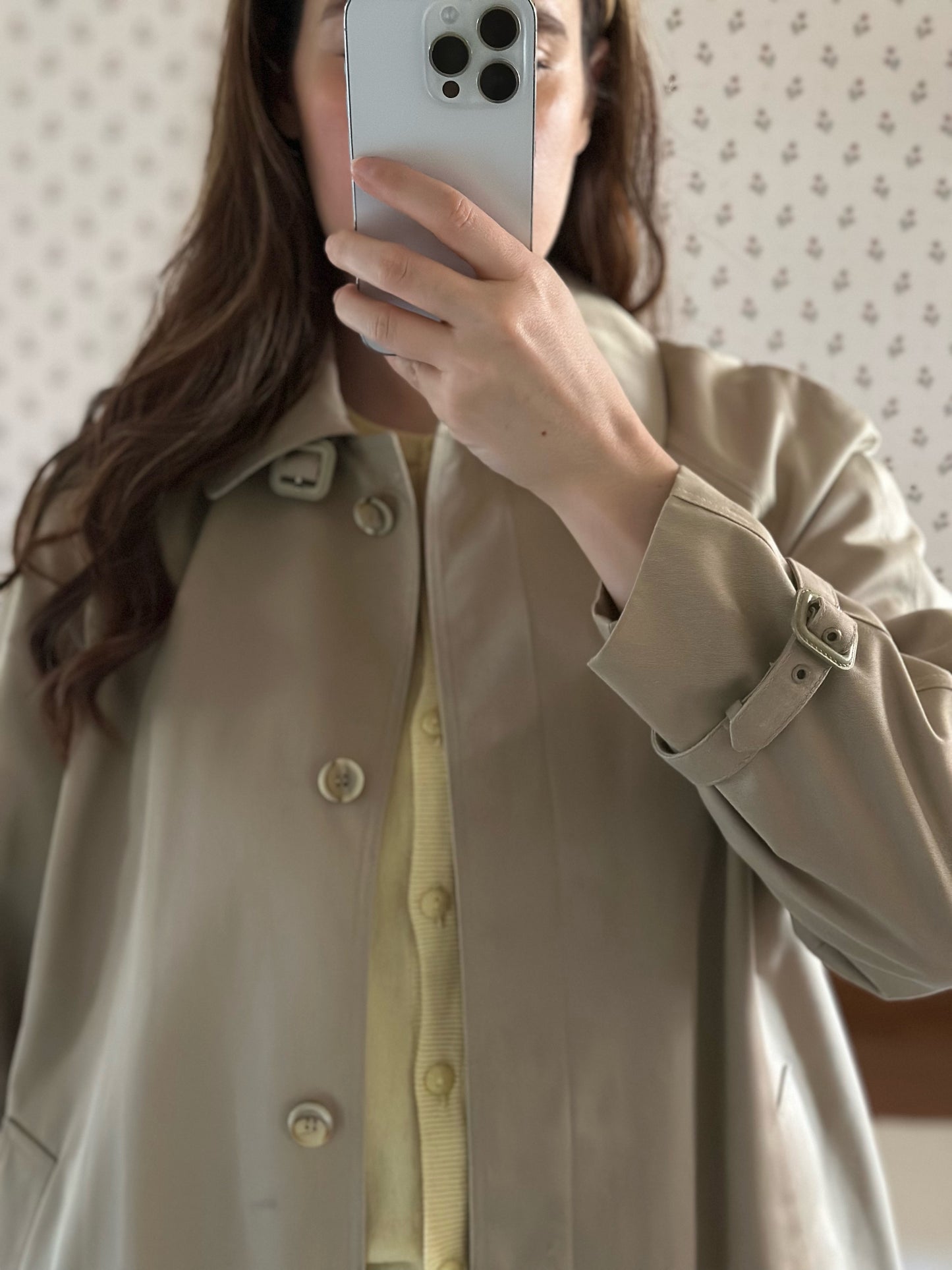 Vintage Korean Beige Trench Coat