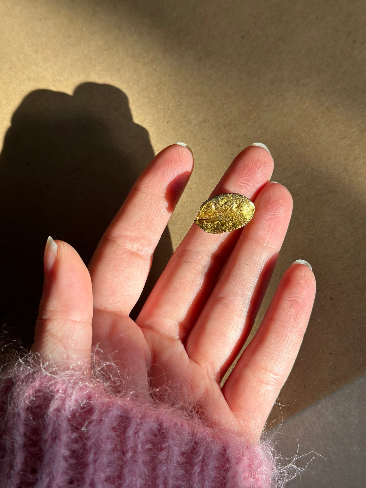 Vintage Gold Leaf Single Earring