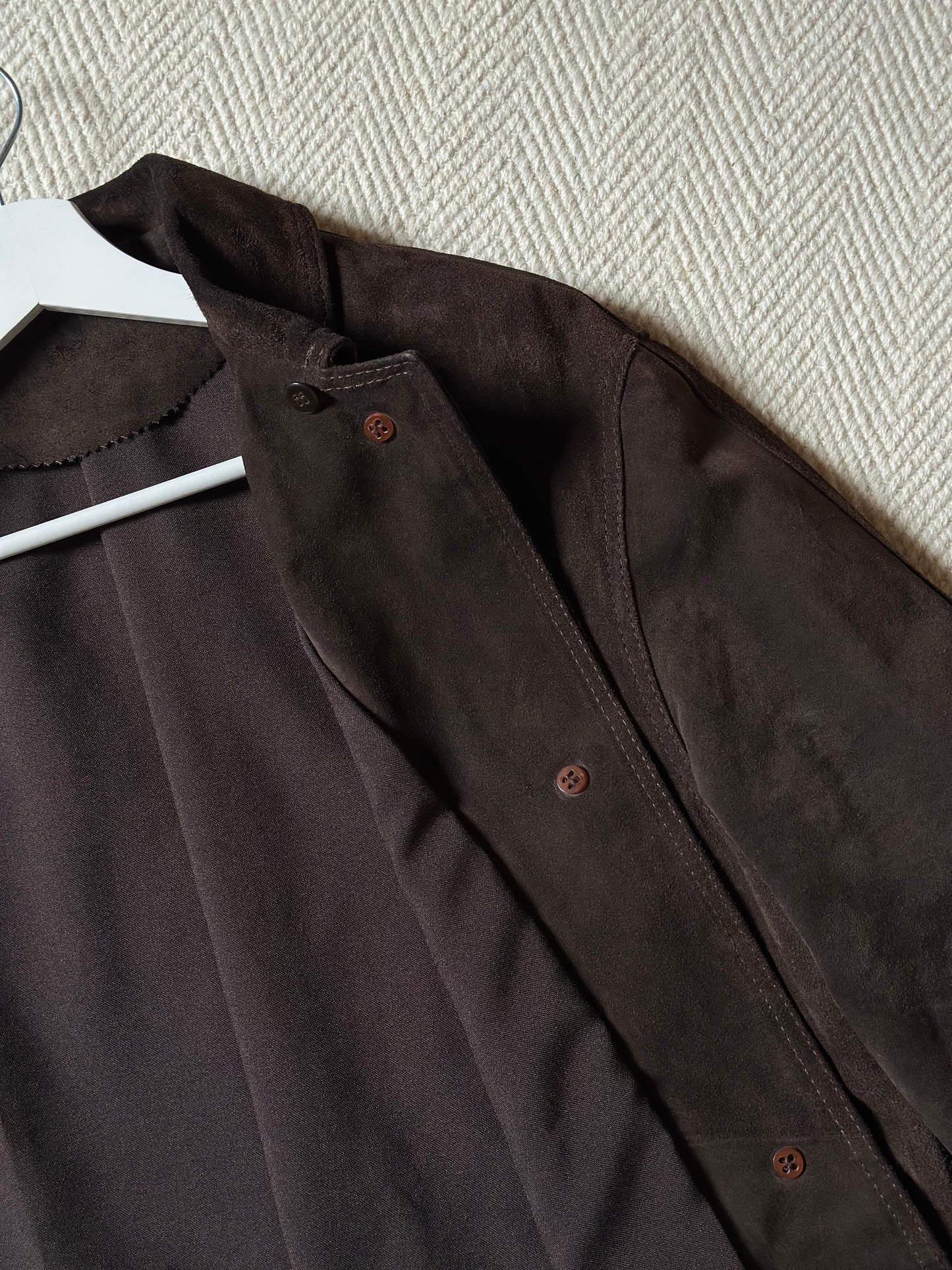 Vintage Chocolate Brown Suede Jacket