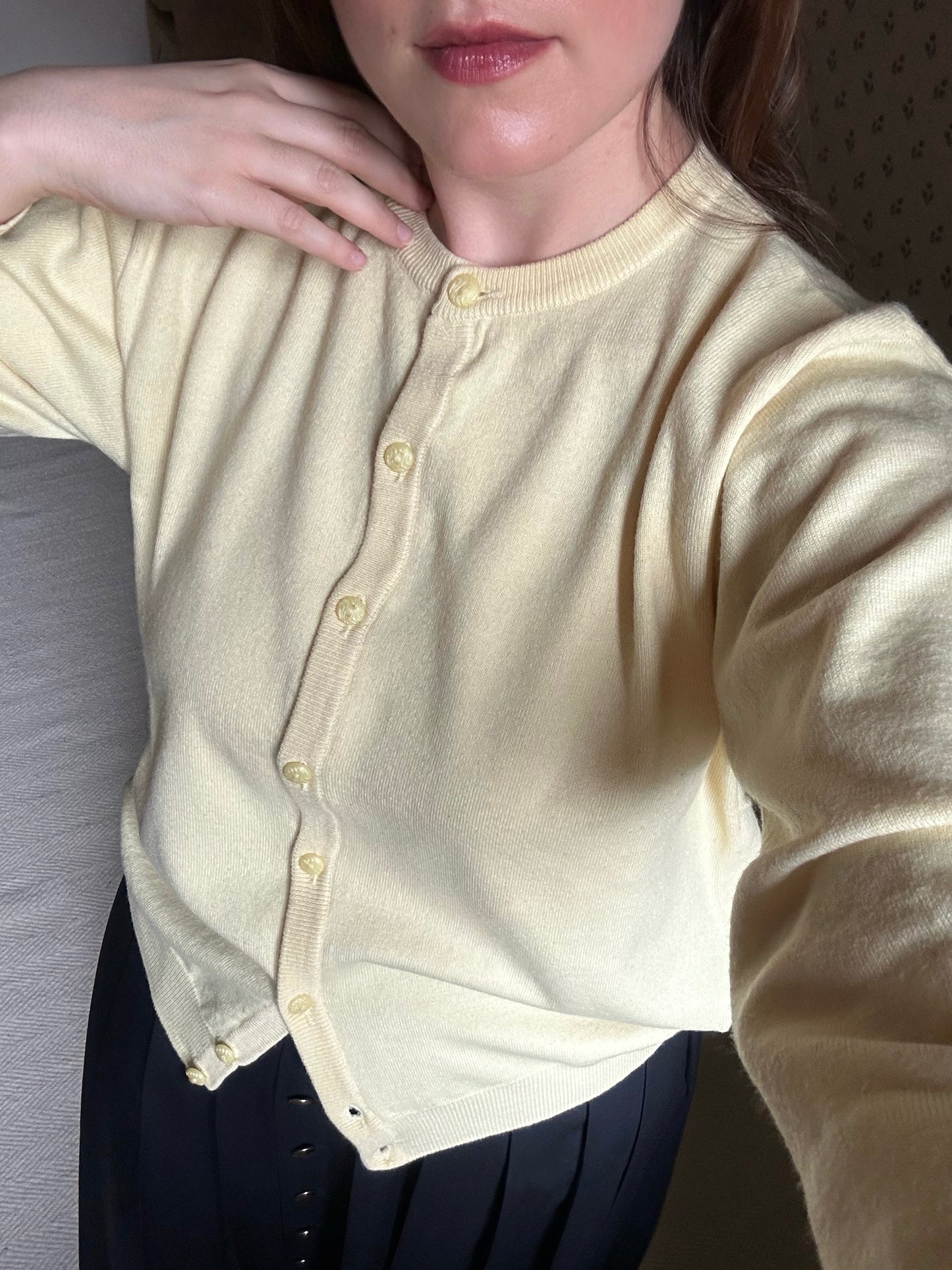 Butter Yellow Wool Cardigan