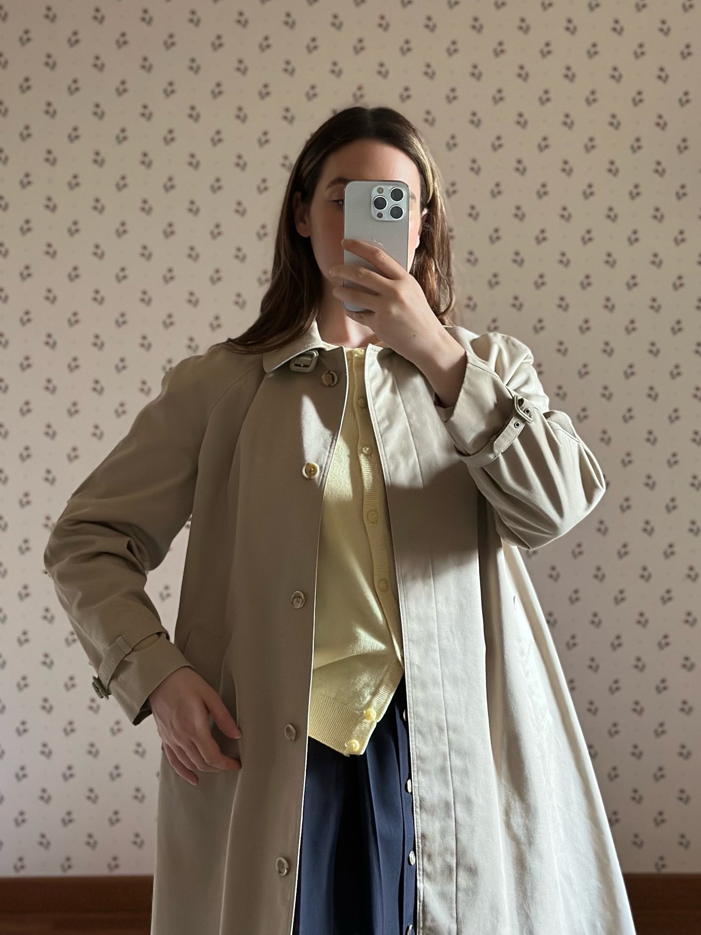 Vintage Korean Beige Trench Coat