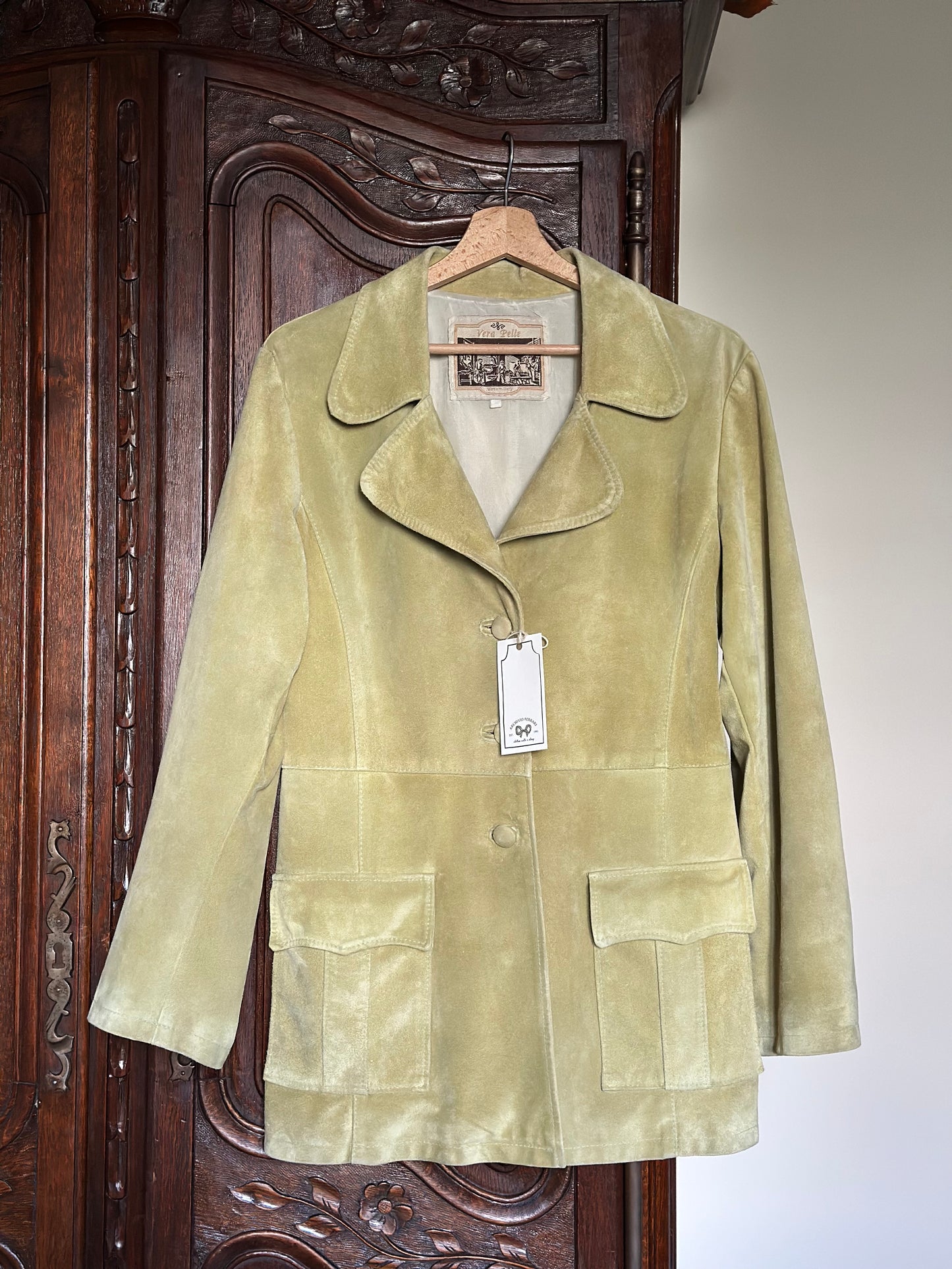 Vintage Pistachio Suede Jacket