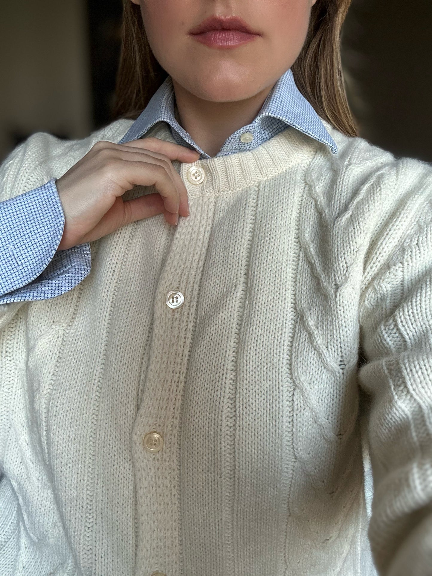 Vintage Wool & Angora Milk White Maxi Cardigan
