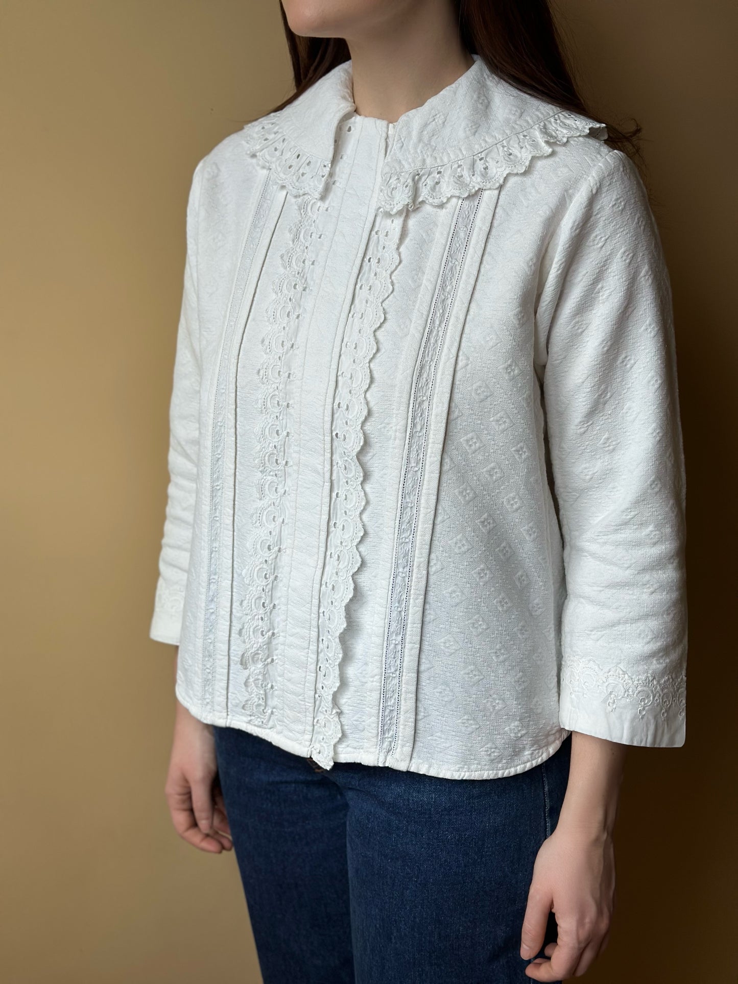 Vintage Romantic Antique White Shirt