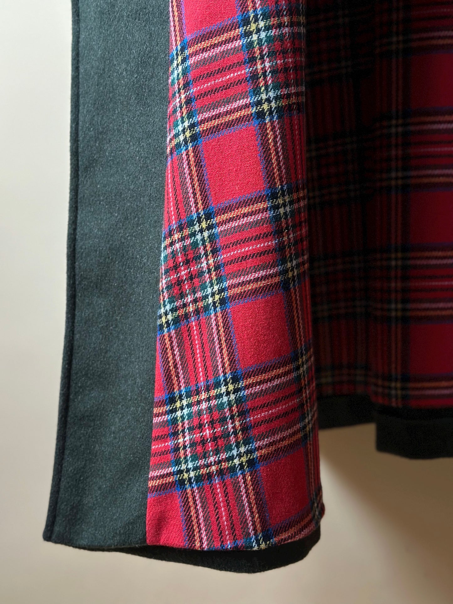 Vintage Green Loden With Tartan Lining