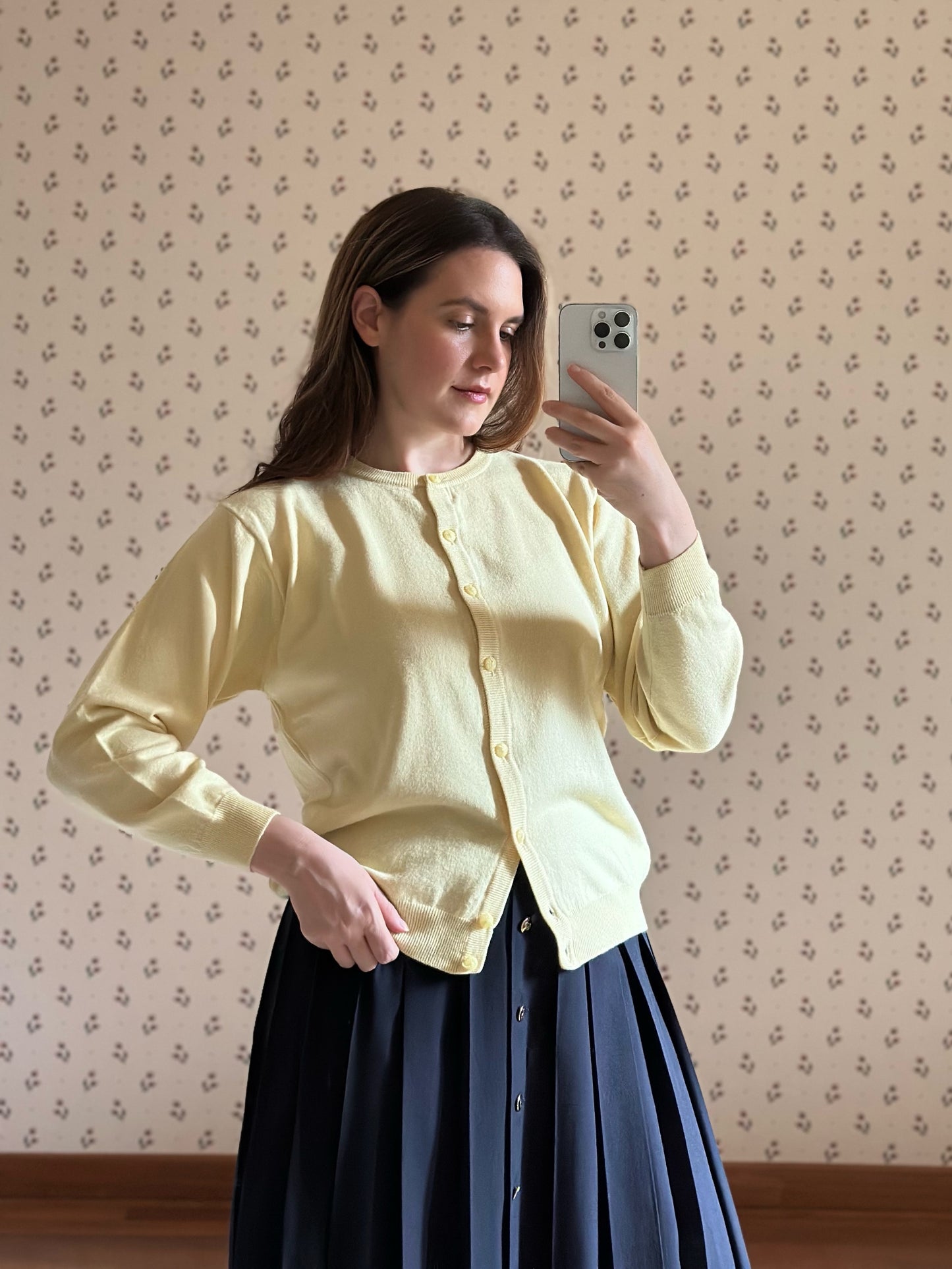 Butter Yellow Wool Cardigan