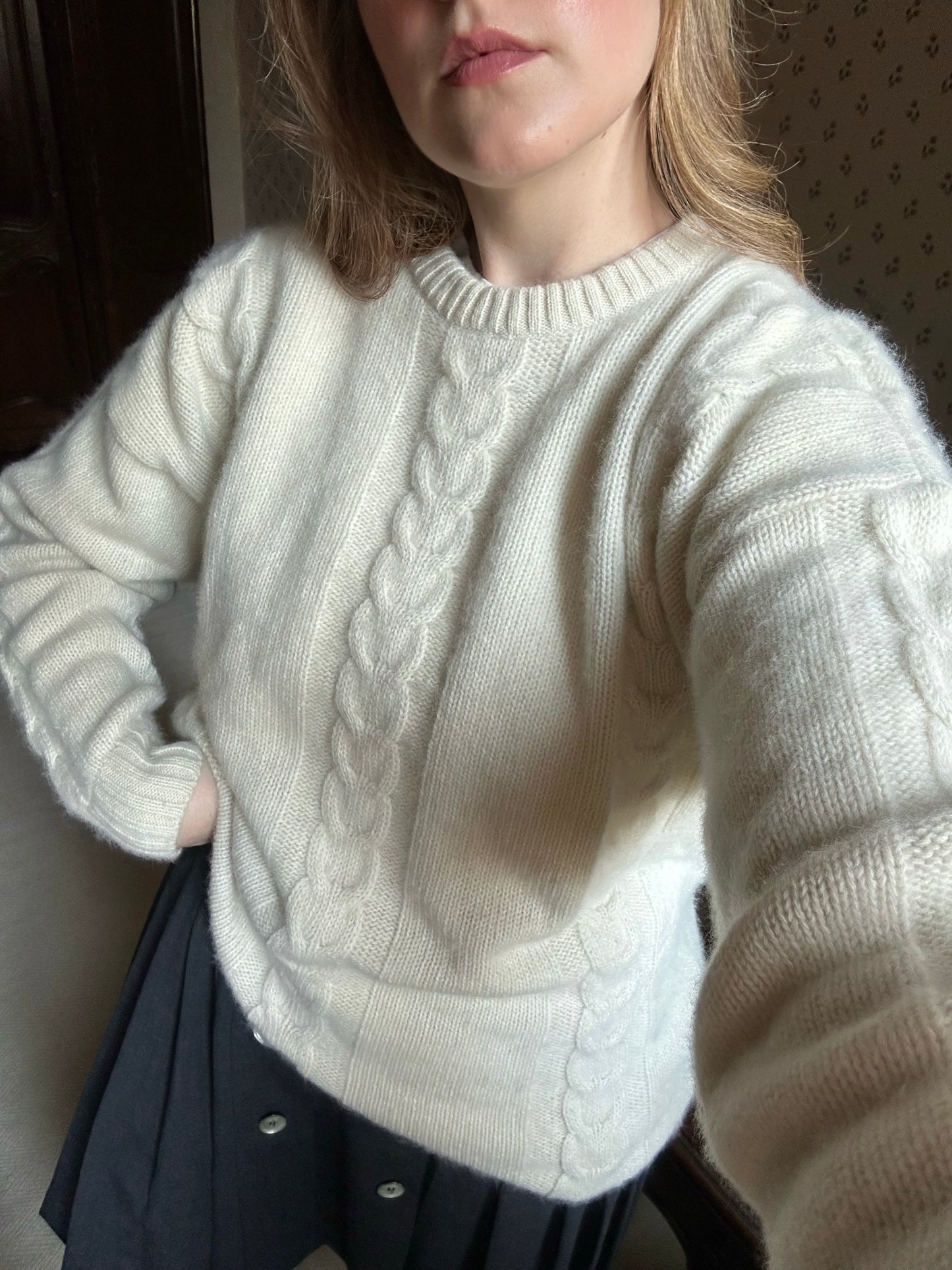 Lambswool & Angora Milk White Sweater