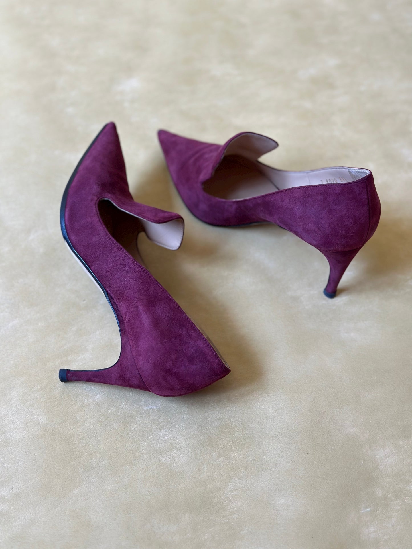 Vintage Sergio Rossi Suede Purple Pumps