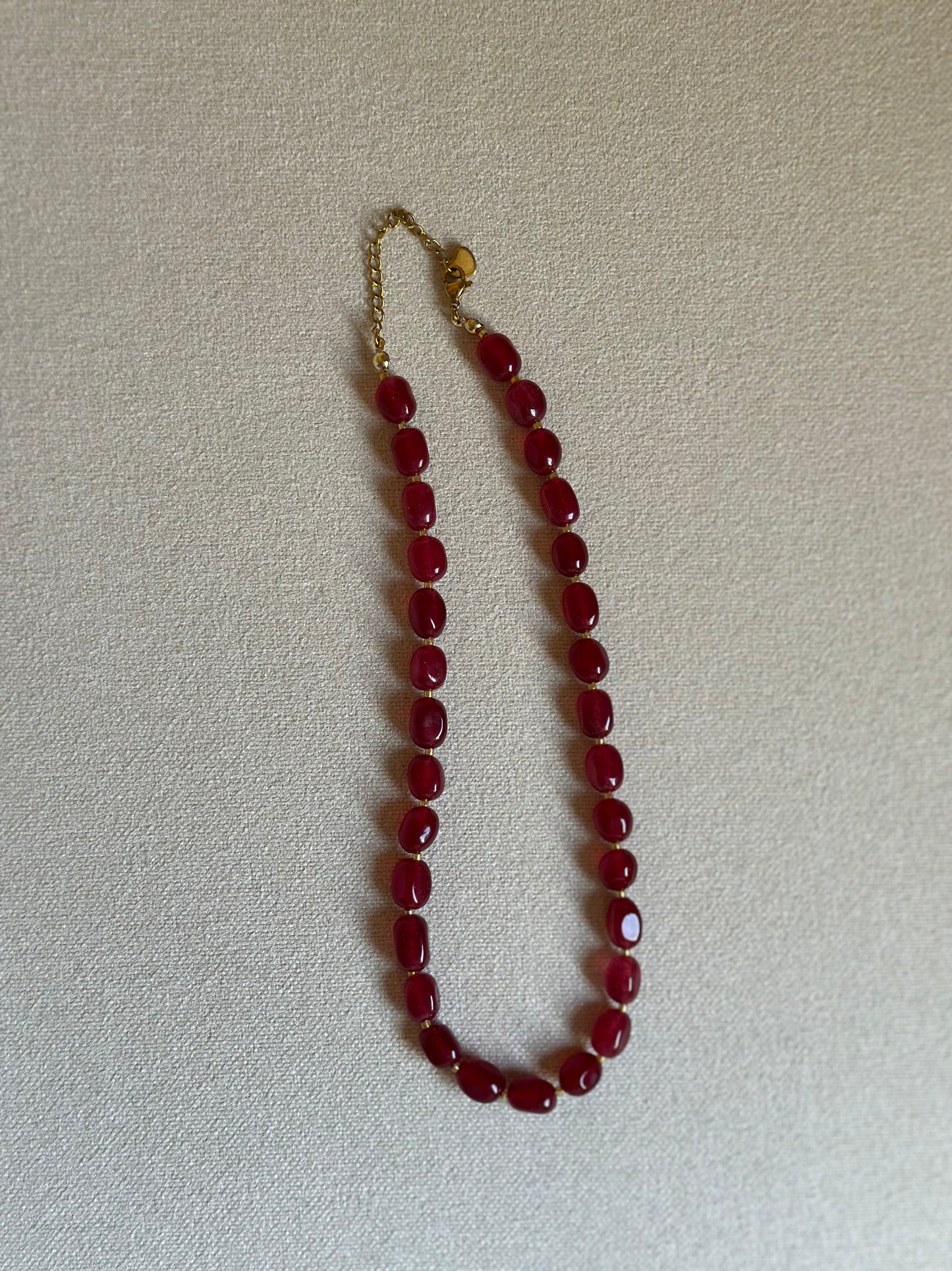Vintage Garnet Necklace With Golden Details