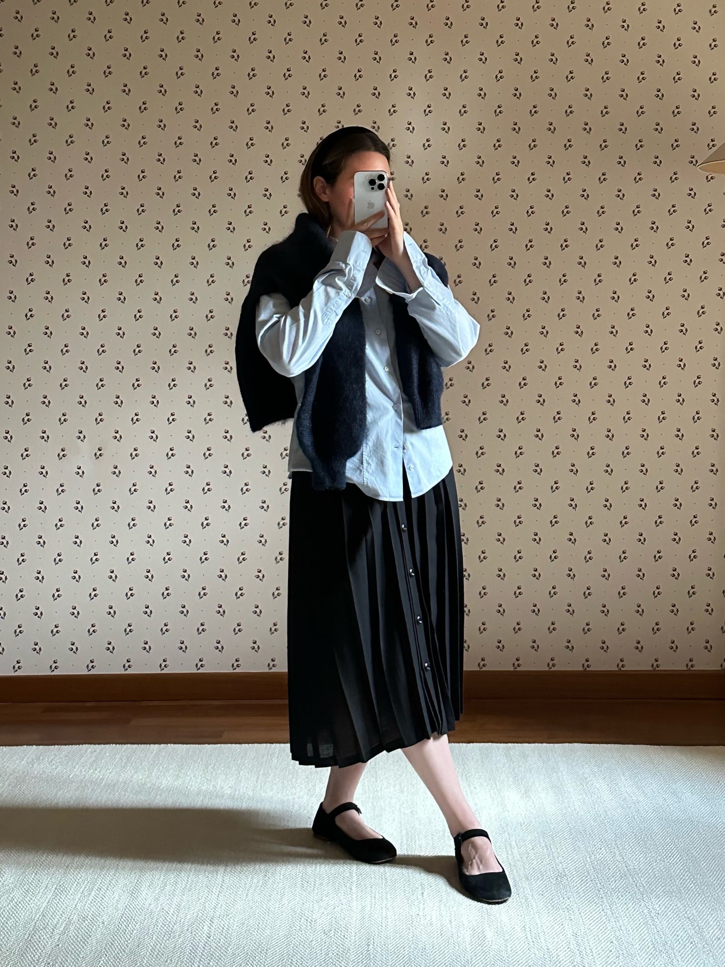 Vintage Midi Navy Blue Skirt