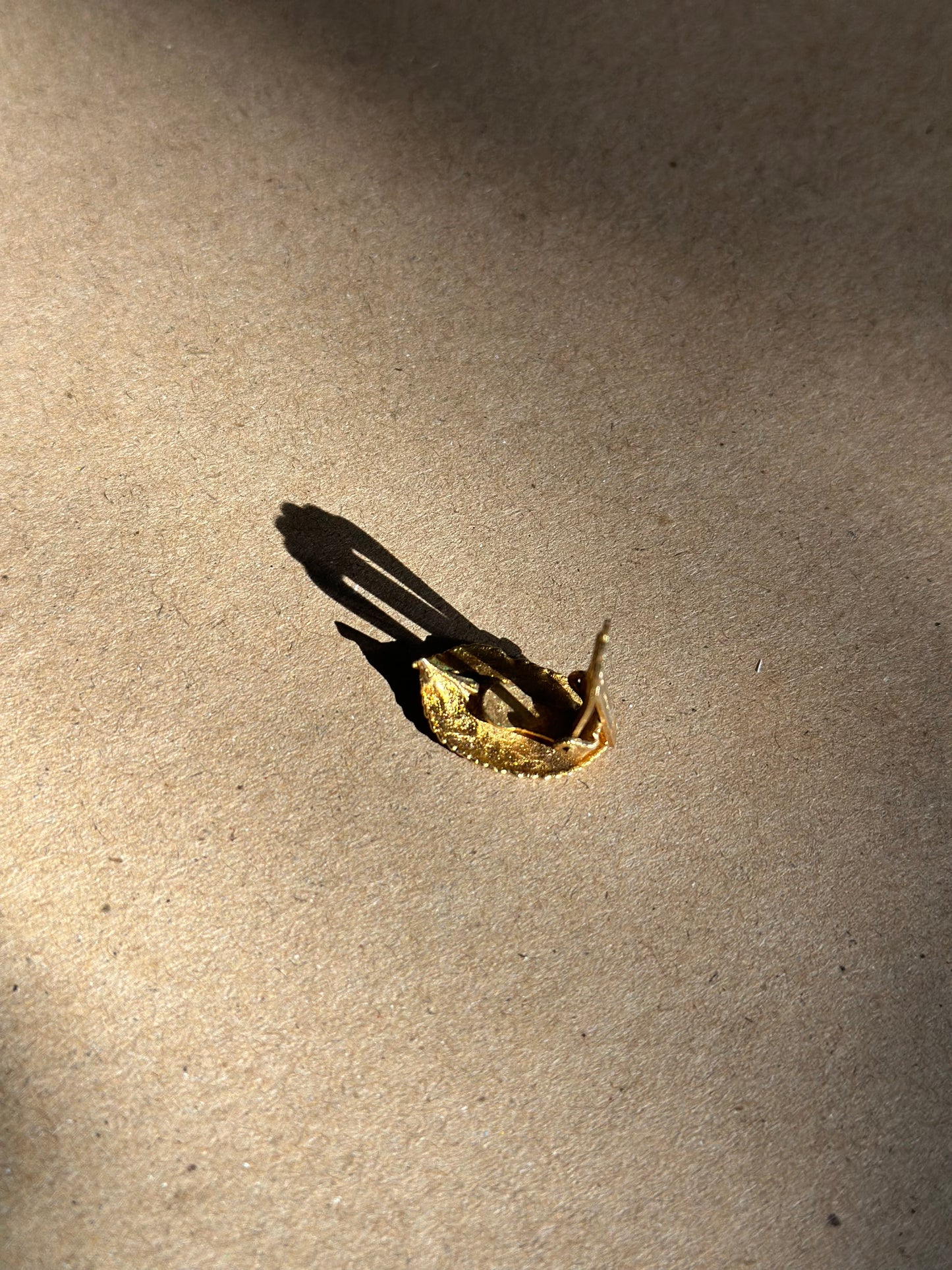 Vintage Gold Leaf Single Earring