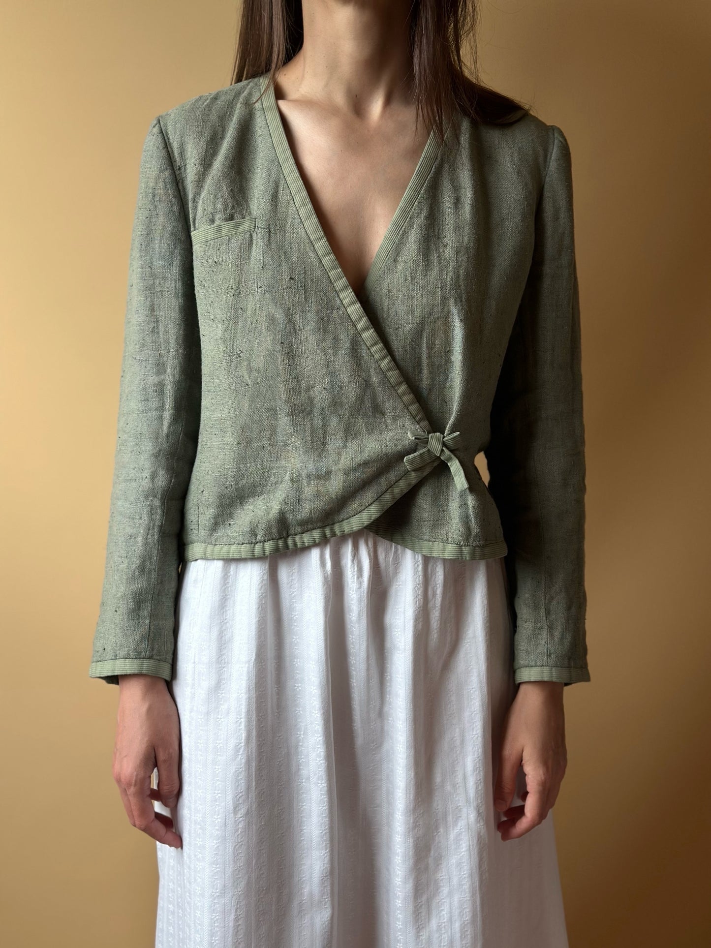 Vintage Valentino Wrap-Up Linen Jacket