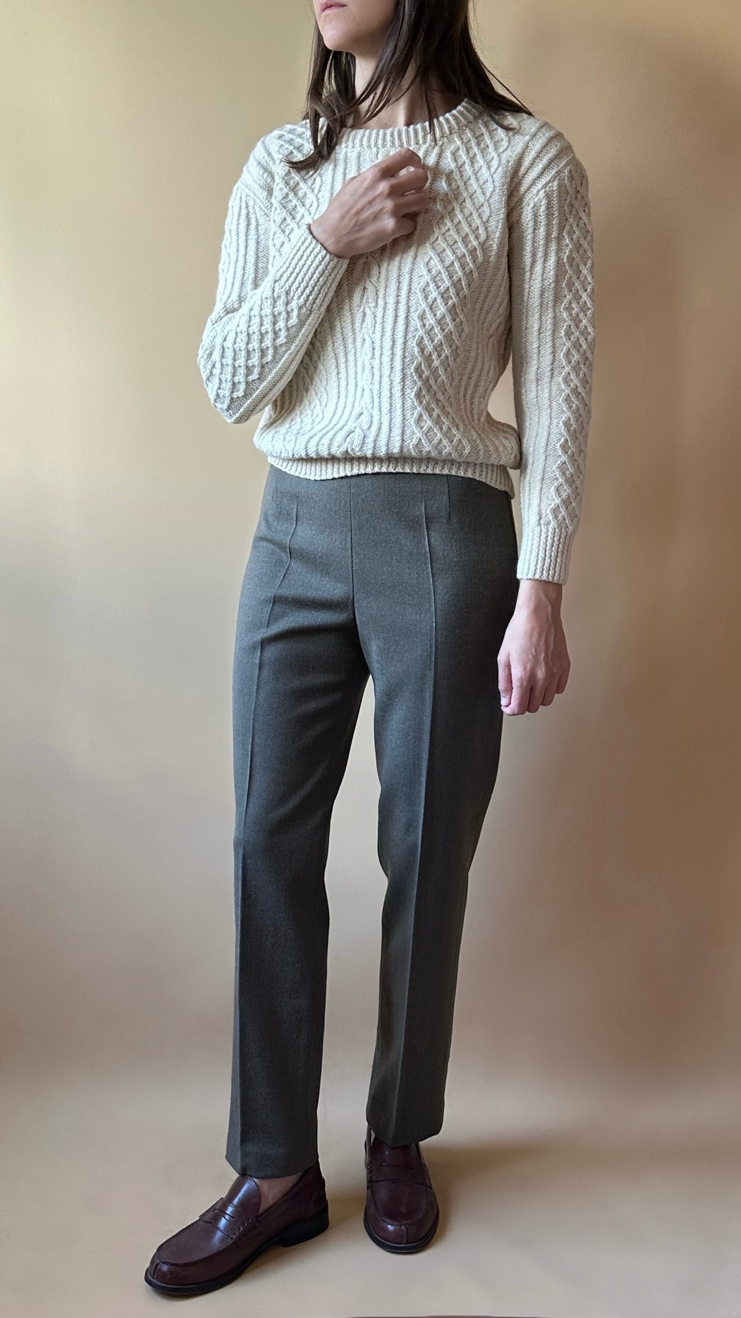 Vintage Elizabeth Ascot Sage Green Trousers