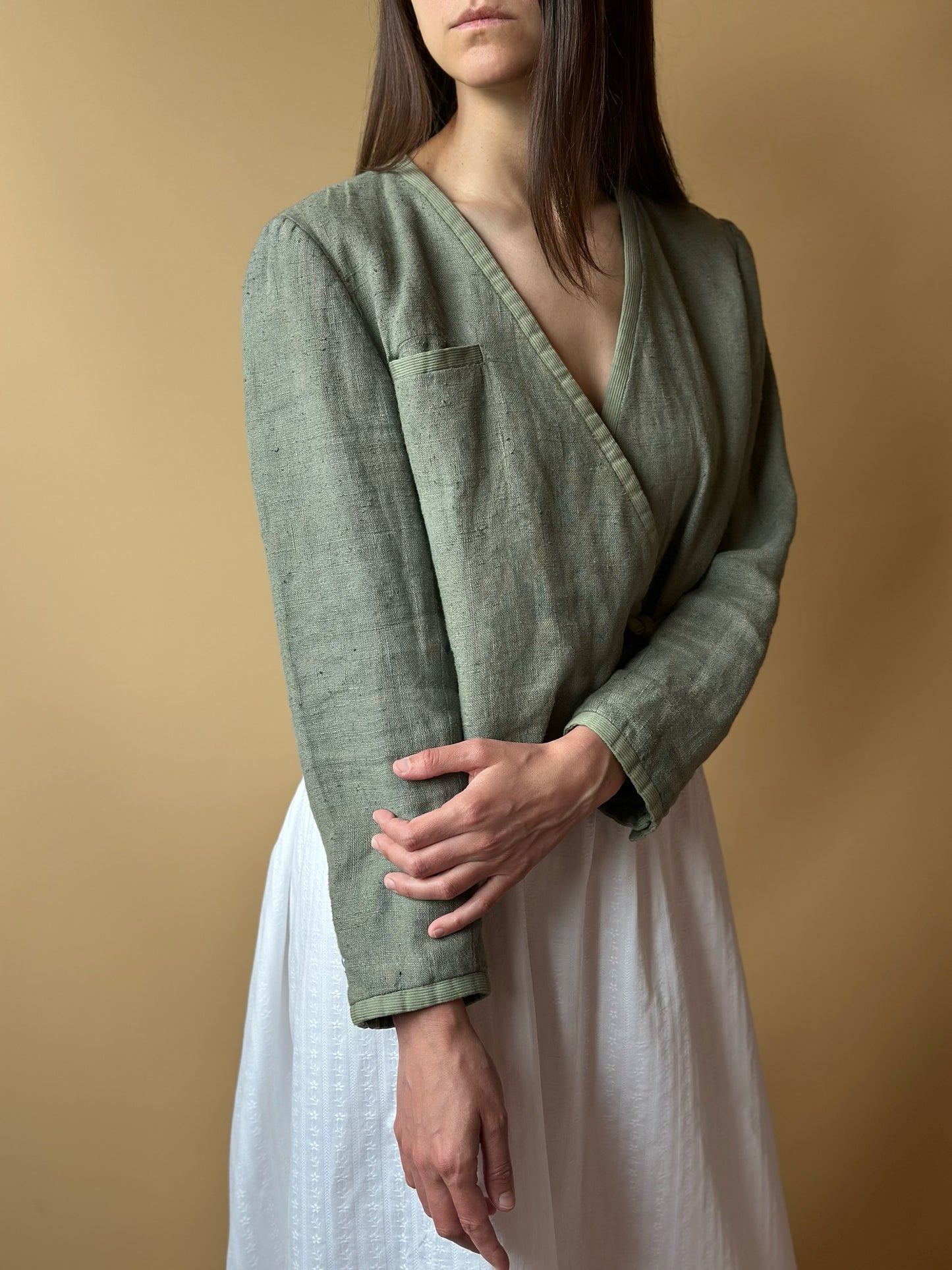 Vintage Valentino Wrap-Up Linen Jacket