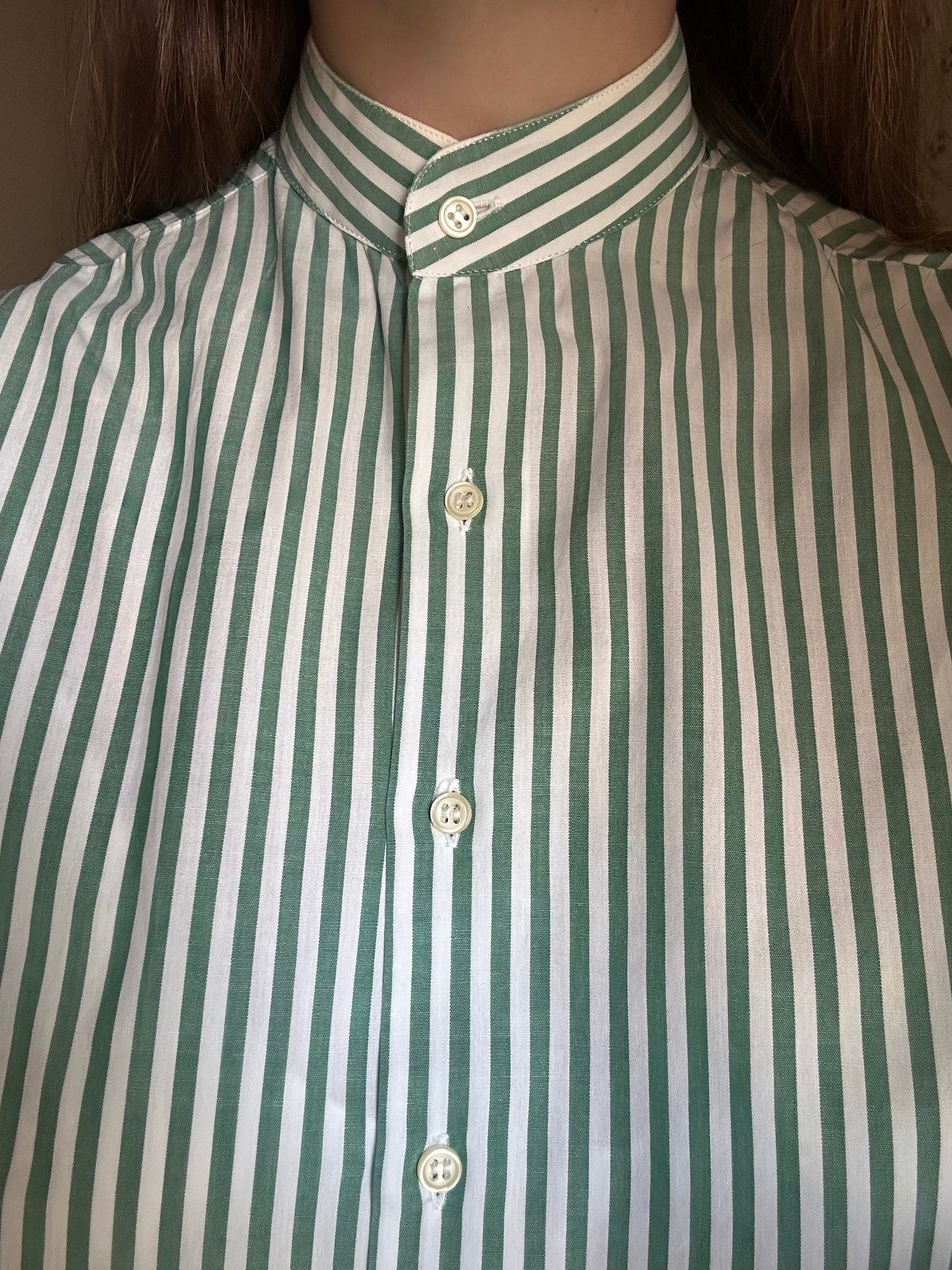 Green Striped Cotton Shirt