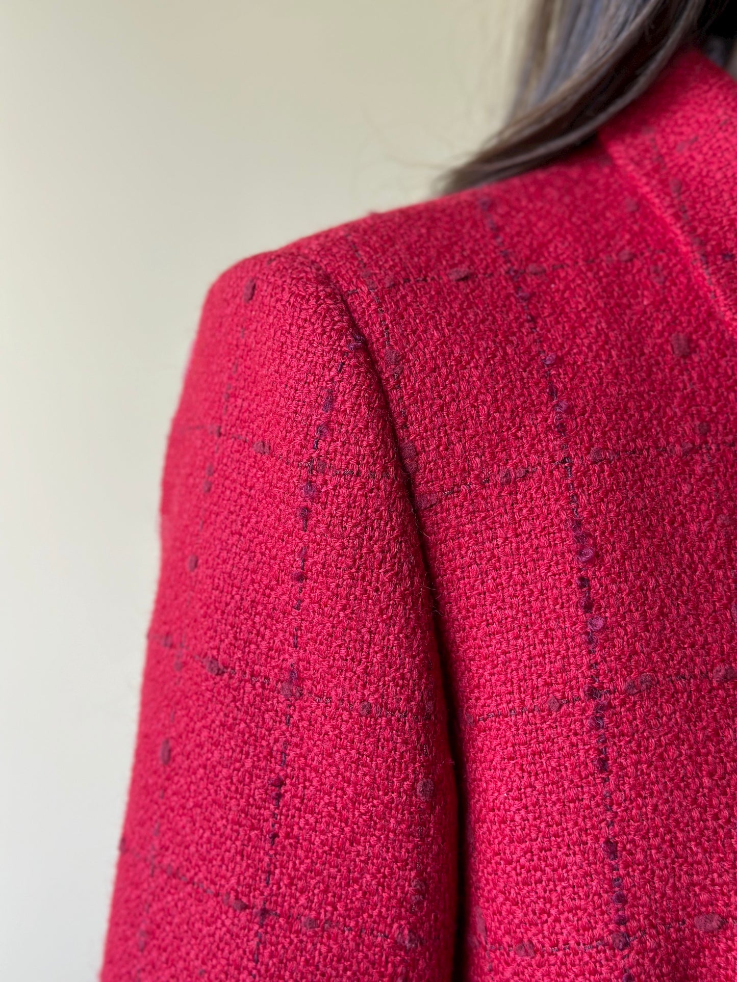Vintage Mimmina Bouclé Wool Red Blazer