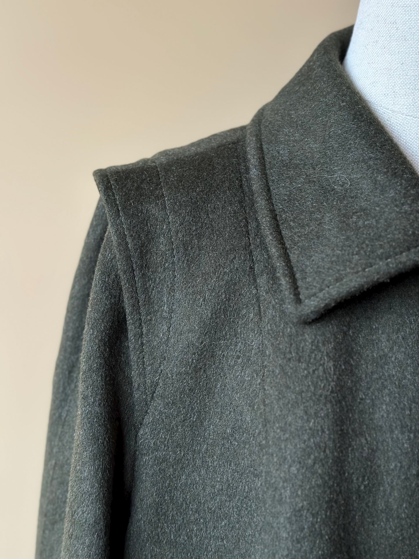Vintage Green Loden With Tartan Lining