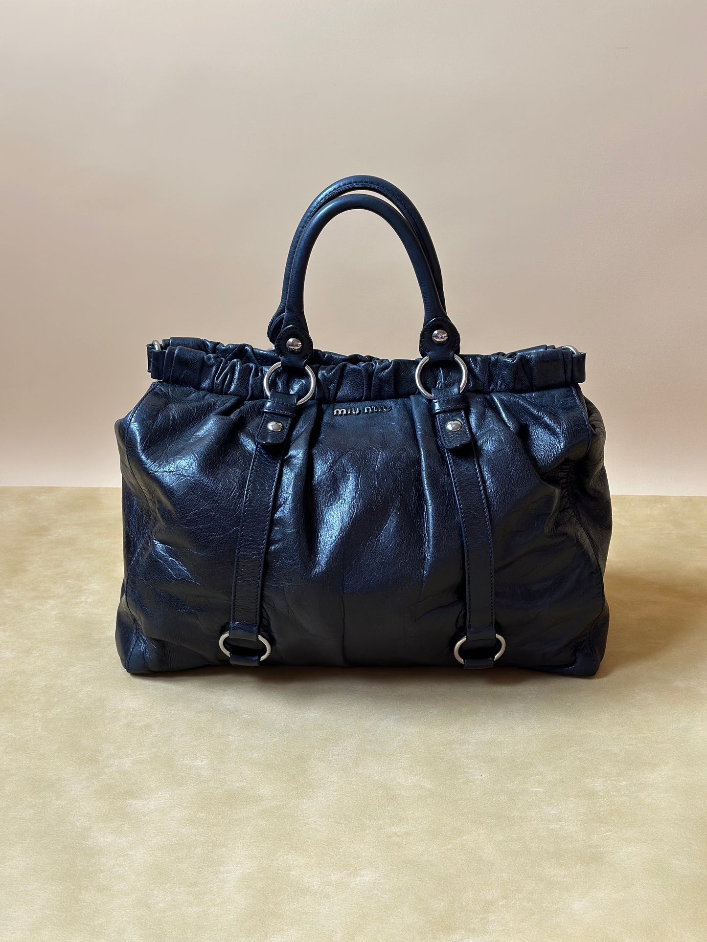 Miu Miu Vitello Lux Shopping Tote